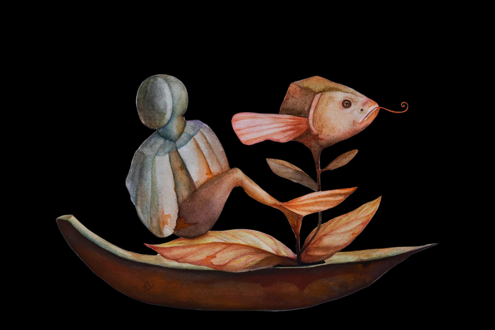 Lennin Vásquez, De la serie las barcas, florecer en otoño II, 2024