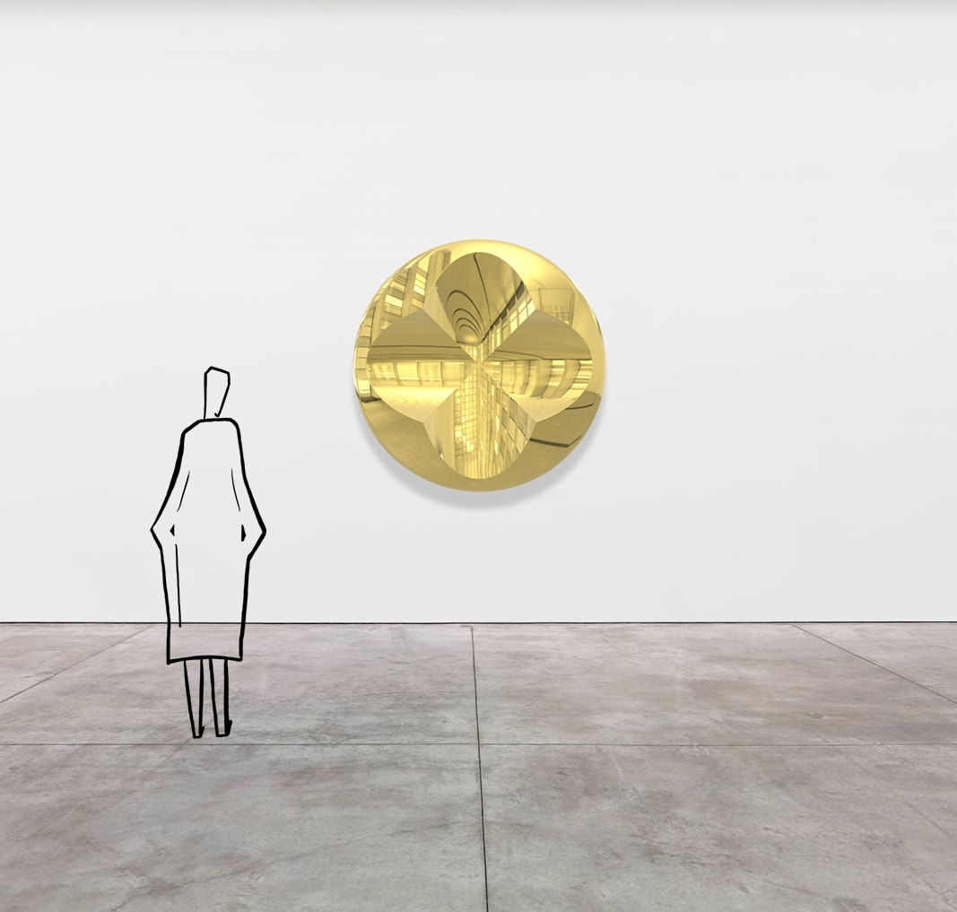 Mark Eisen, Gold disc with 2 perpendicular concave ellipses, TBC