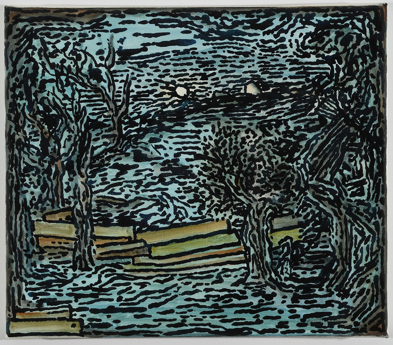 Jimbo Blachly Orchard, Orchard #2 (Orange + Green Planks), 2021