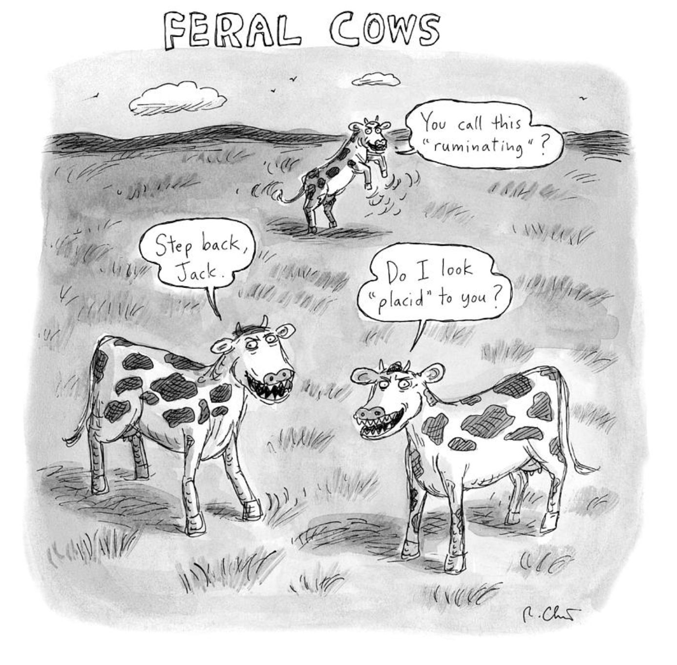 Roz Chast, Feral Cows, 2021, Aug. 30