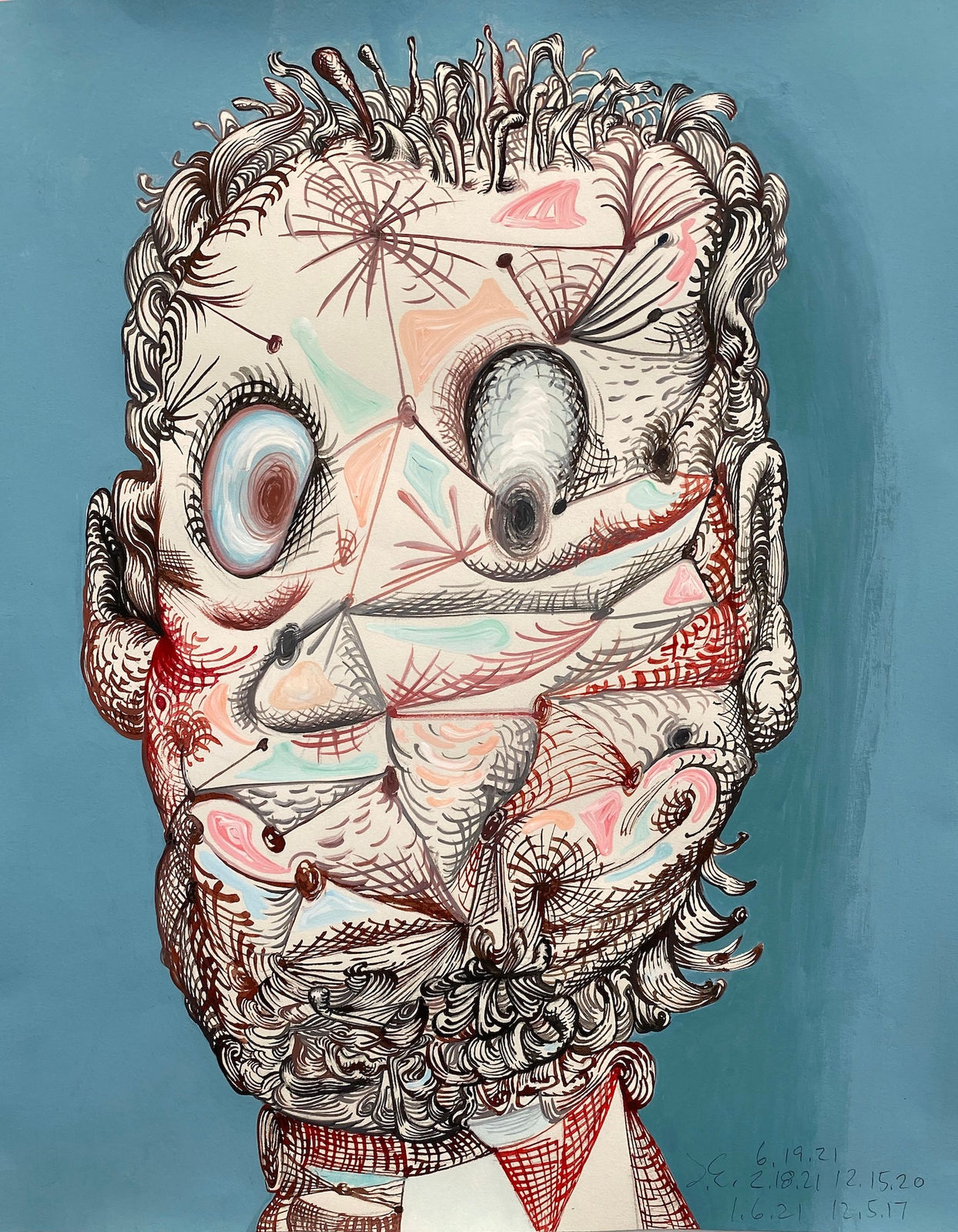 James Esber, Selfie on Blue, 2017-21