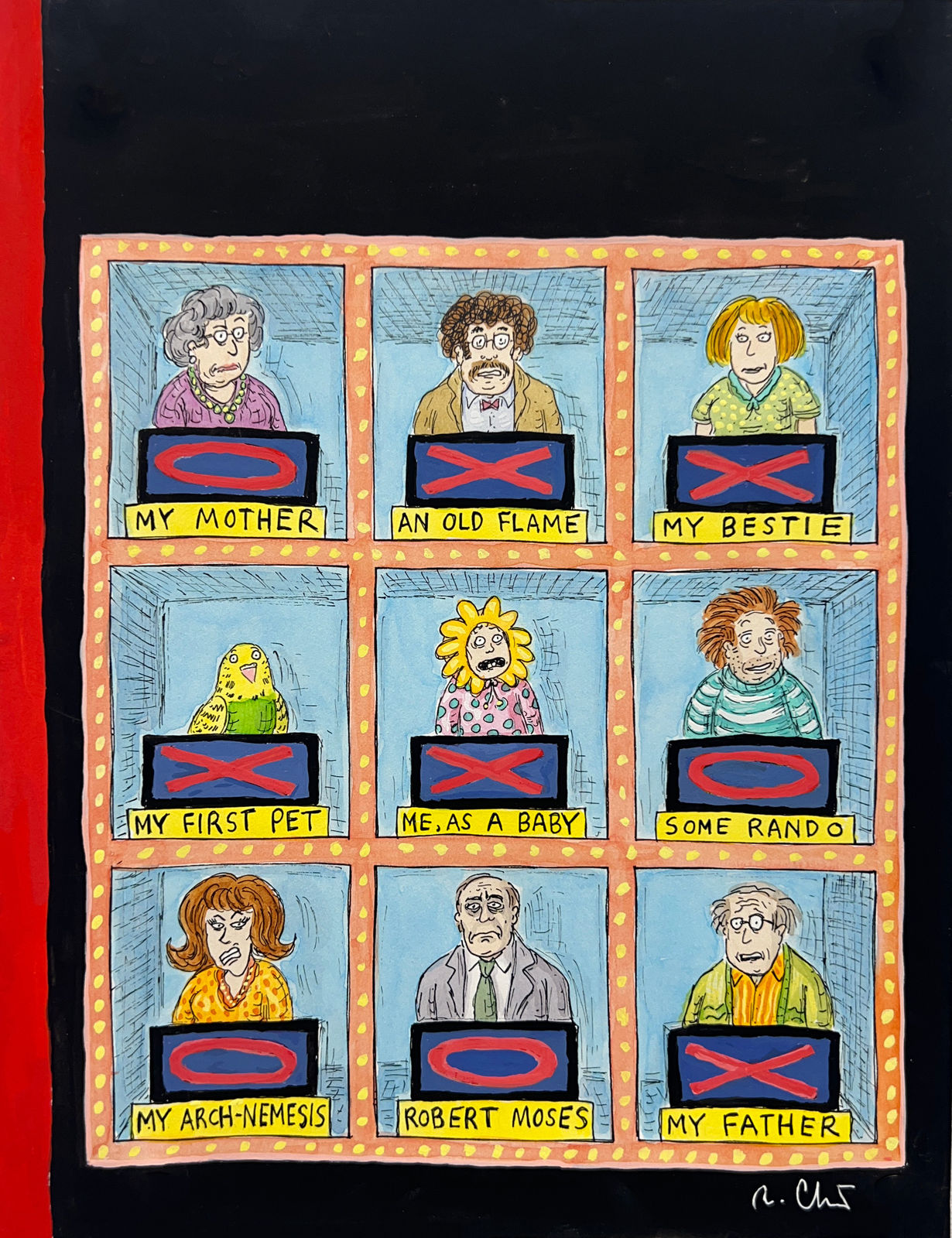 Roz Chast, Hollywood Squares Cover, 2025, Jan. 13