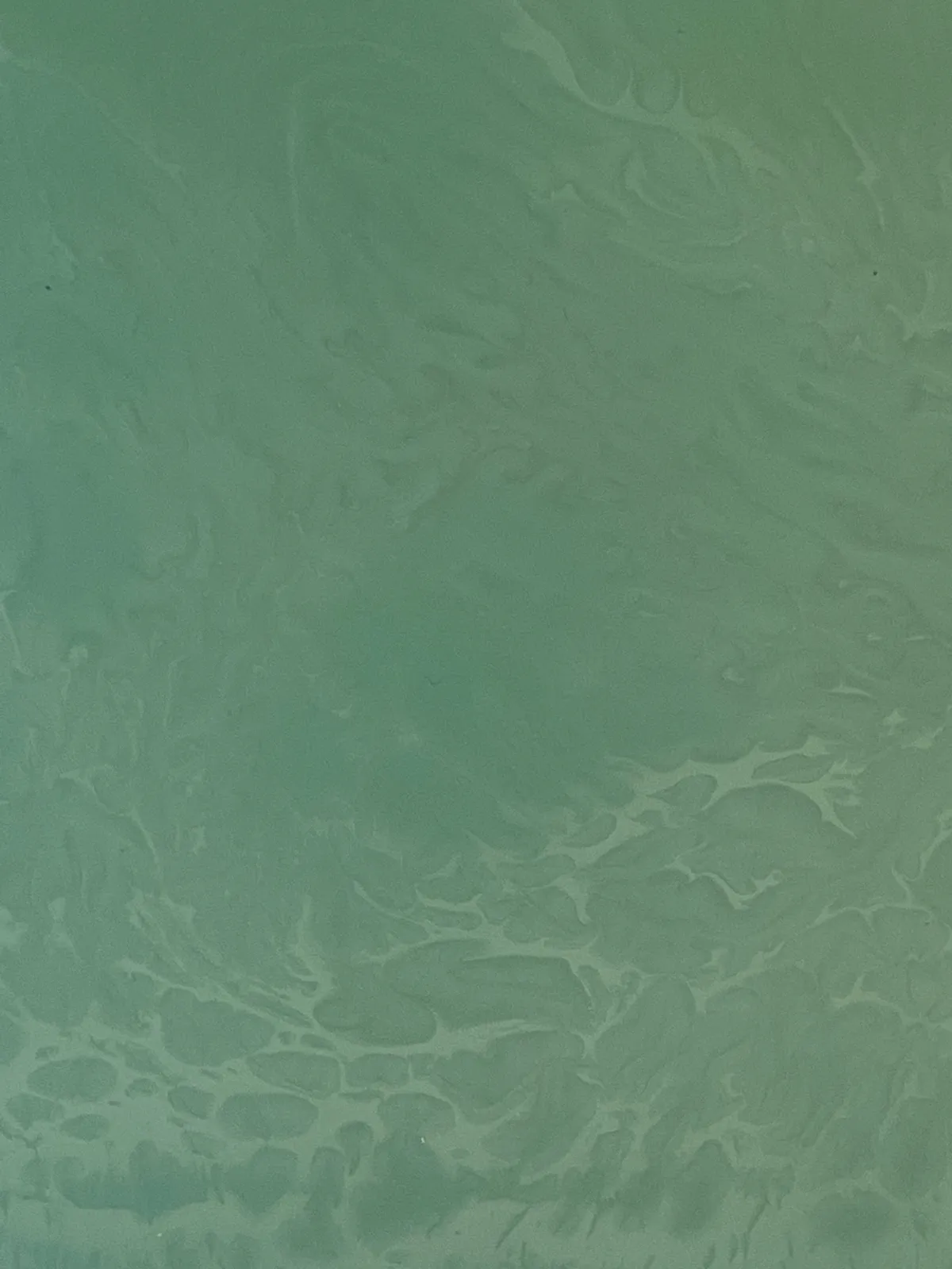 abstract work made of horizontally aligned segments in desaturated tones of green