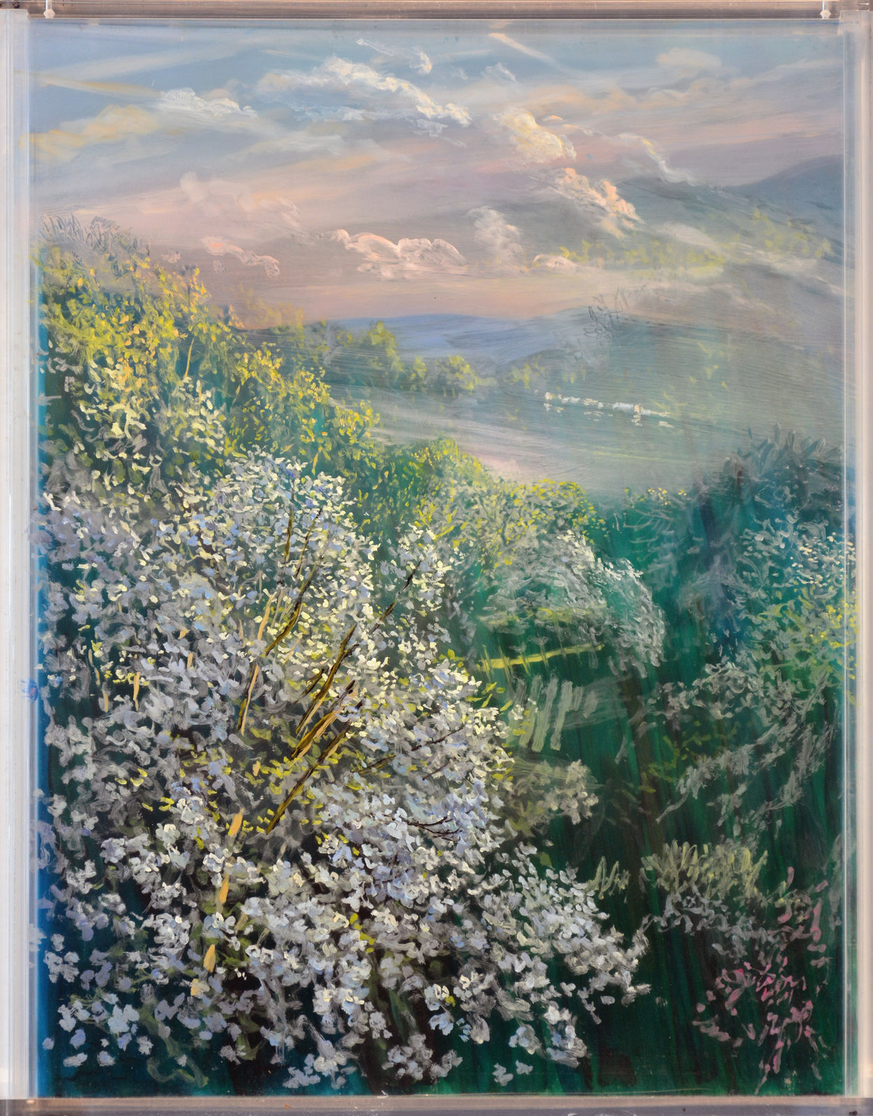Landscape painting with acrylic glass