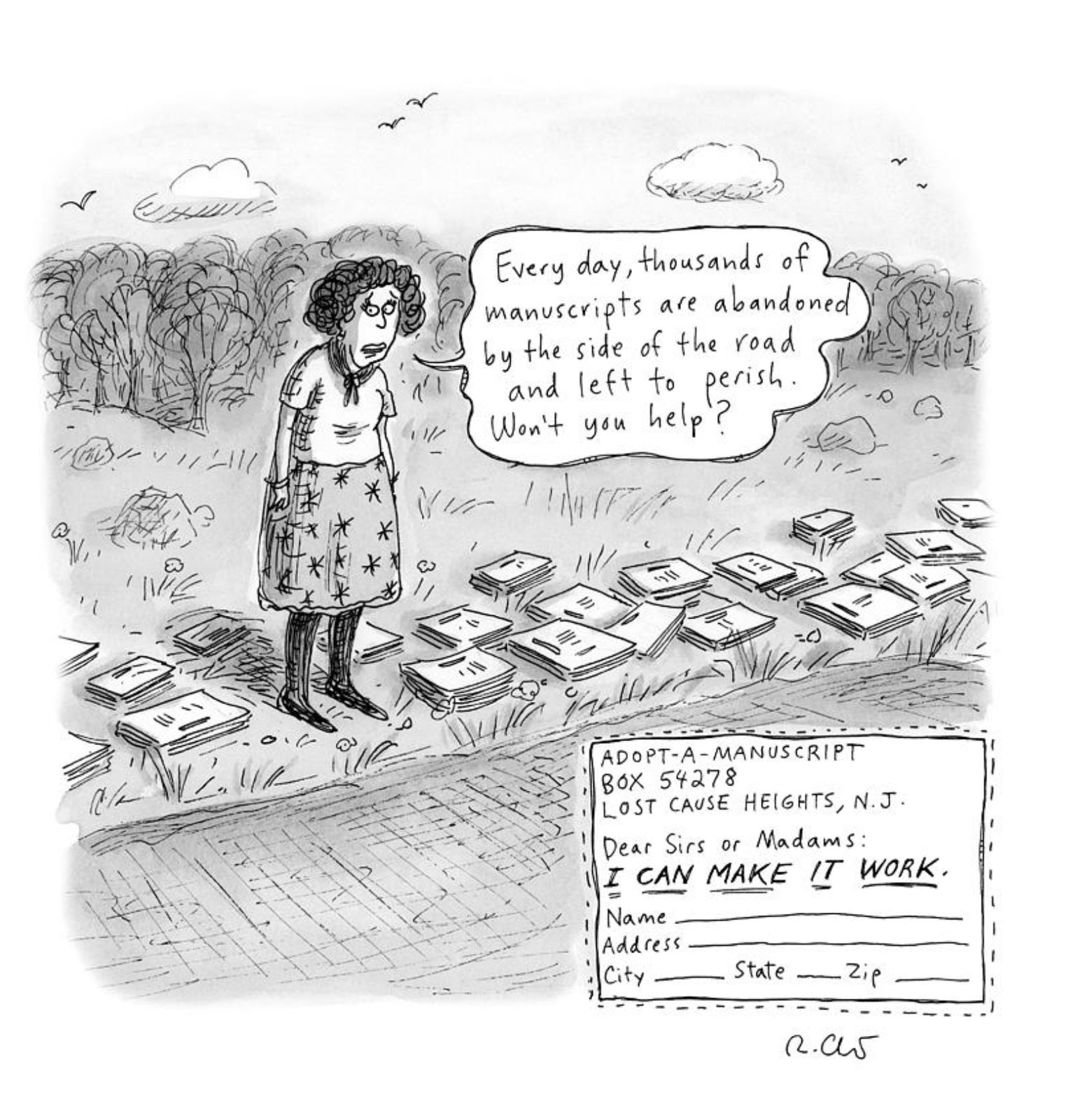 Roz Chast, Adopt a Manuscript, 2020 Oct. 5