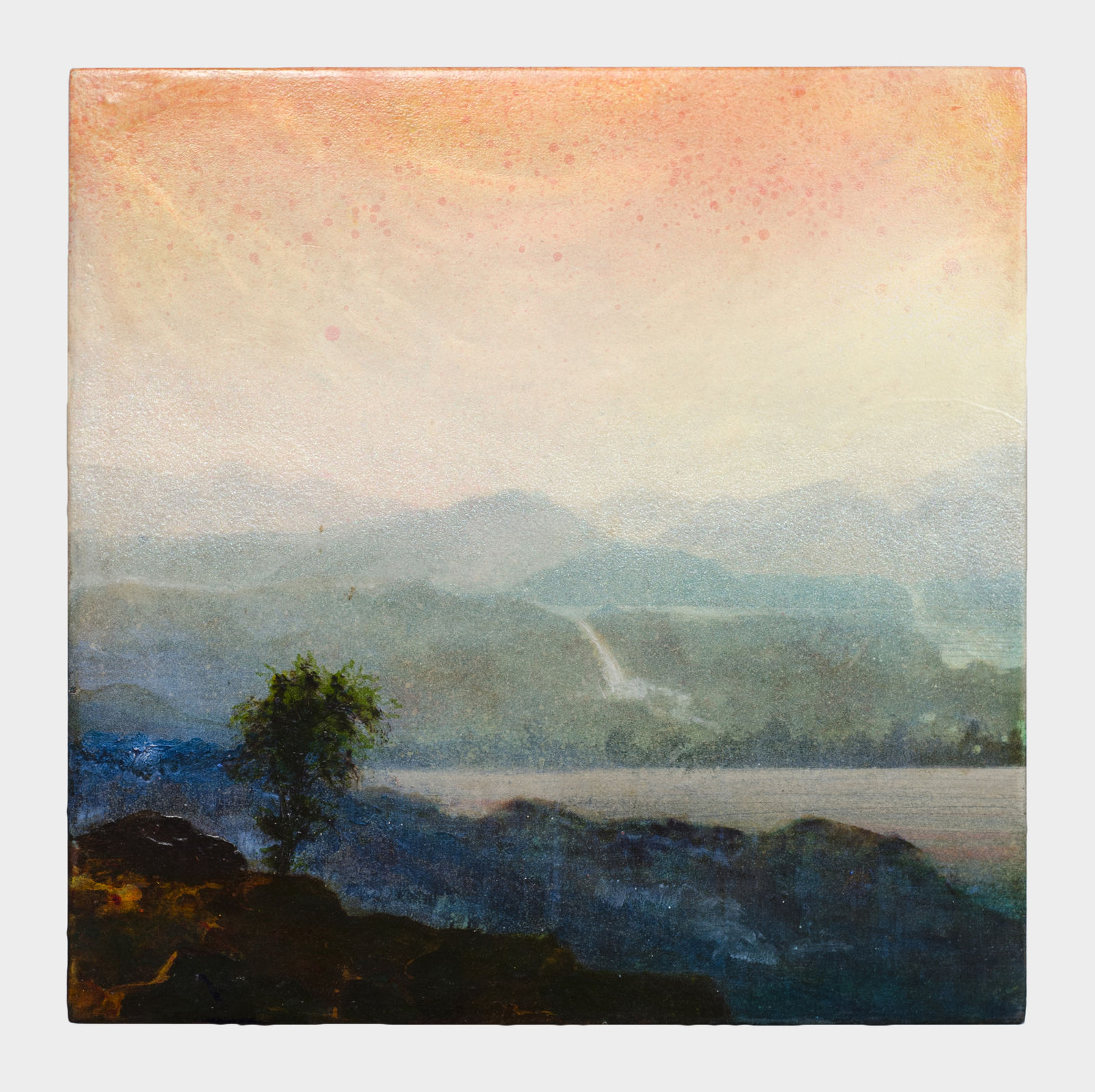 Painting of landscape and palm tree