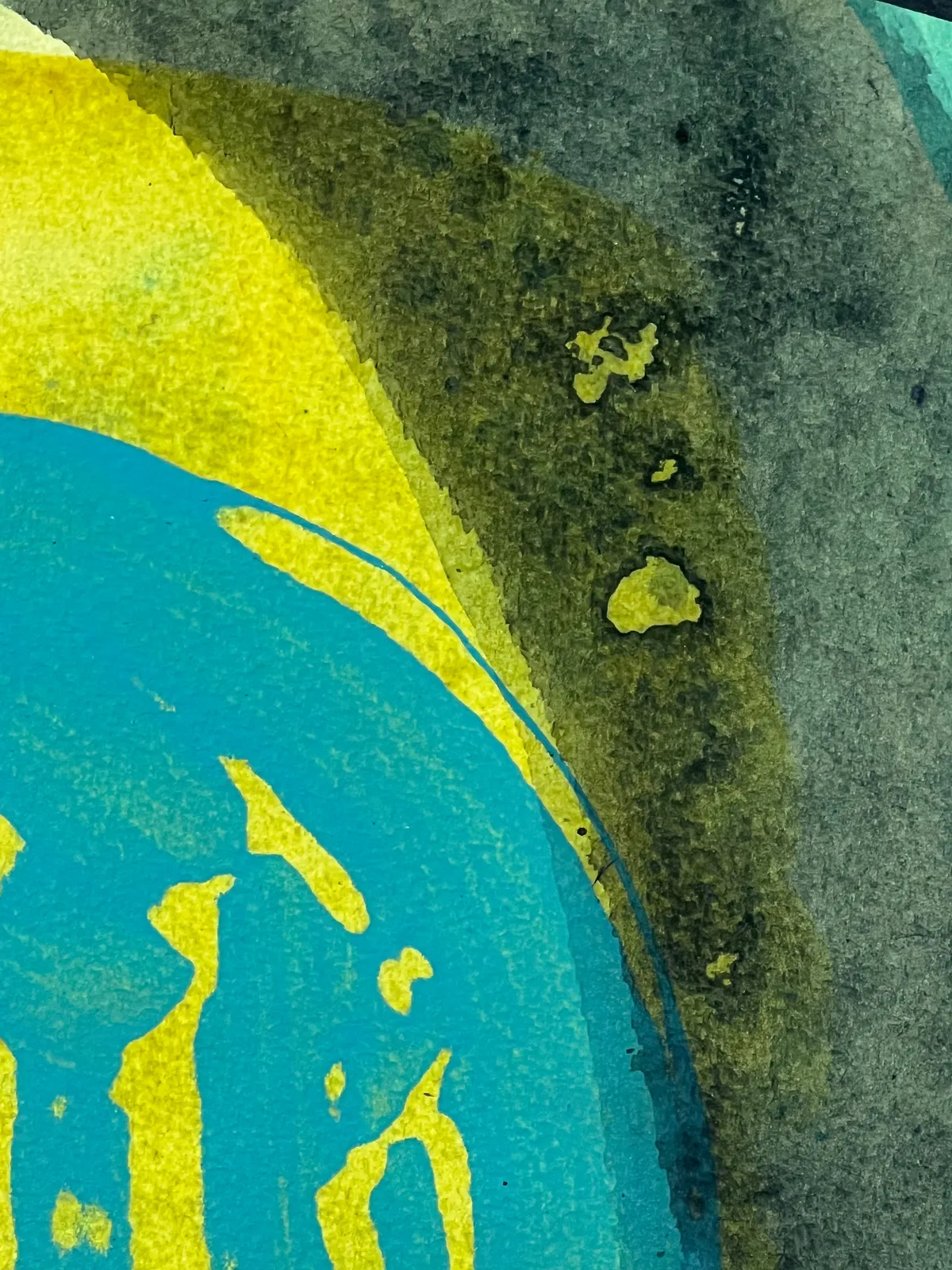 zoomed in detail of an abstract painting.