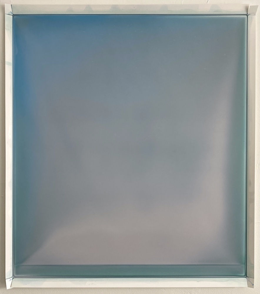 Gradiated light blue work on paper