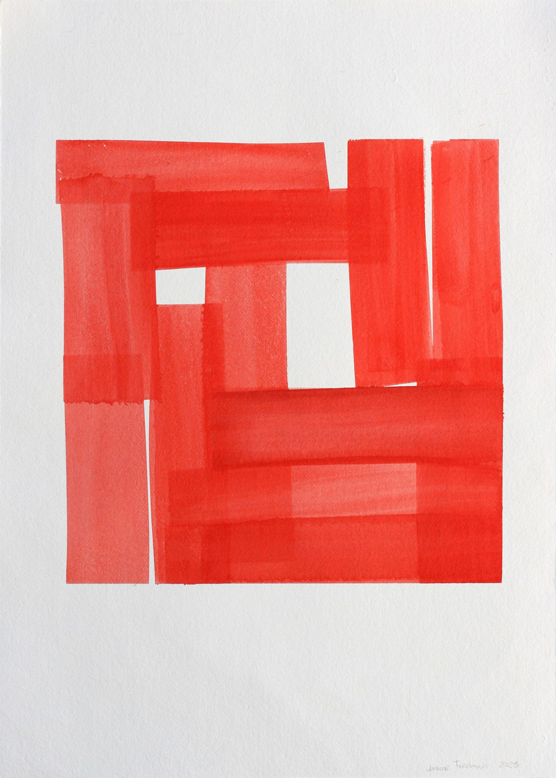 Joanne Freeman, Squares and Strokes (Cadmium_16), 2025