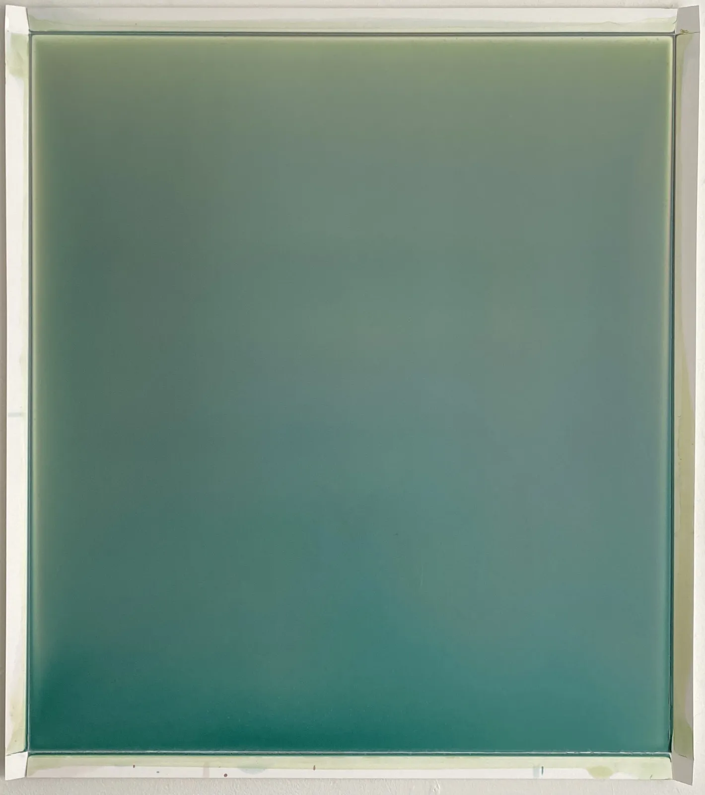 Gradiated green work on paper