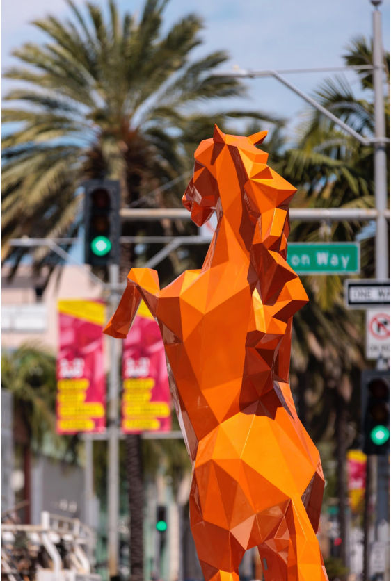 Richard Orlinski, Horse - Orange Anniversary Resin