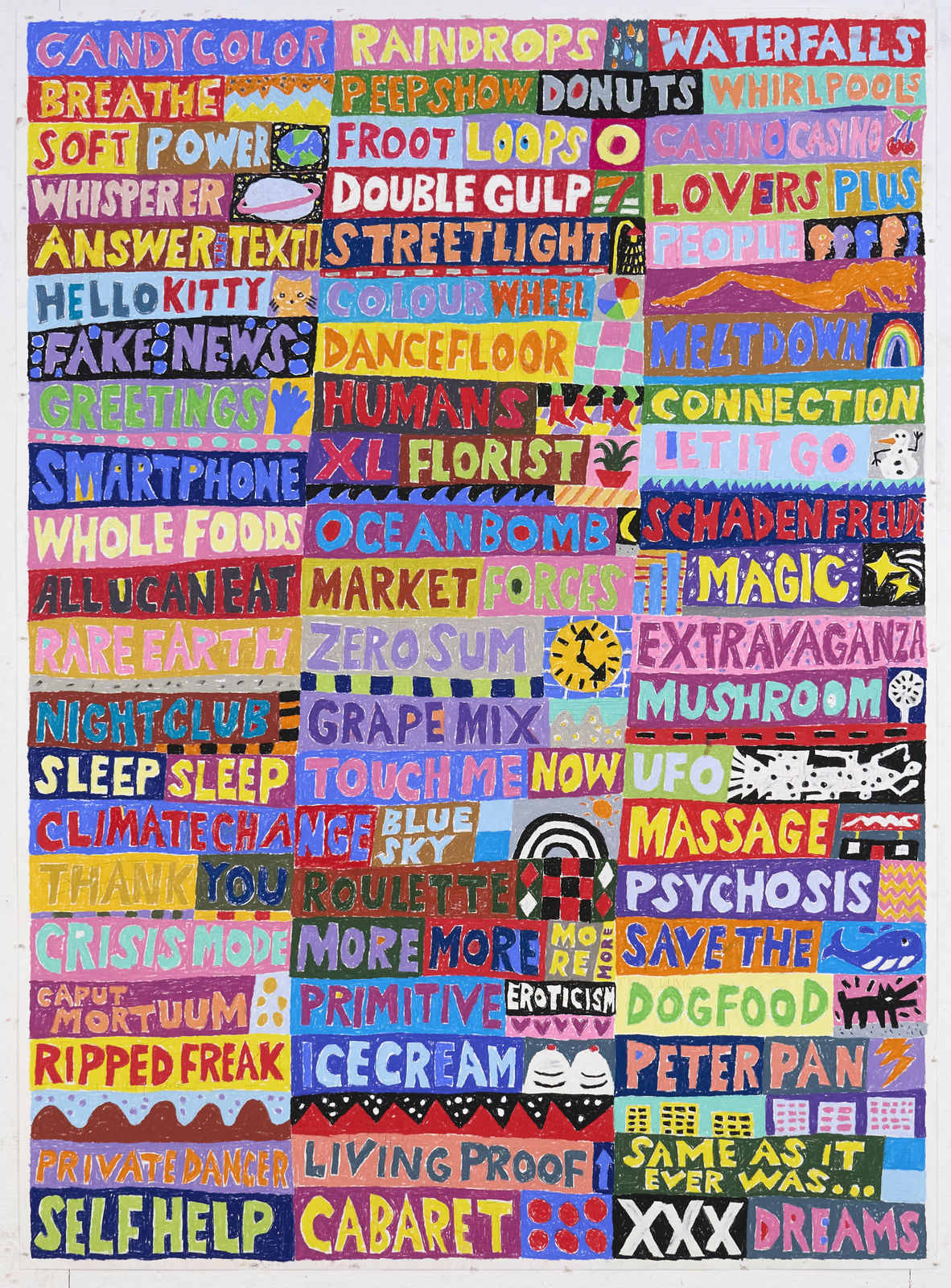 Cameron Platter, Candy Color Raindrops, 2025