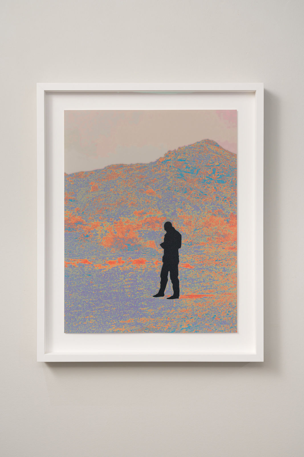 John Brinton Hogan, Camper Examining Electronic Device (black glitter flocking), 2023