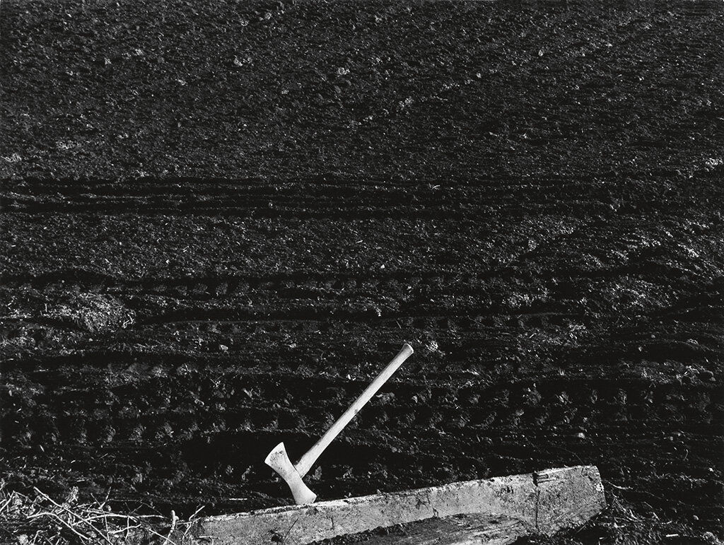 Minor White, Axe and Plowed Field, 1948