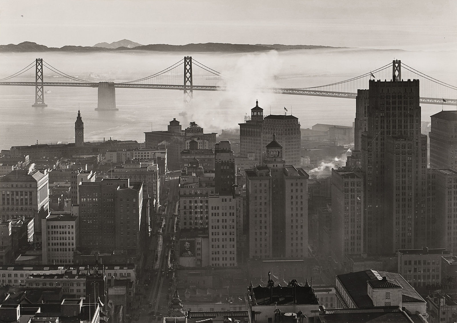 Ansel Adams, View of the Bay Bridge from San Francisco, 1937