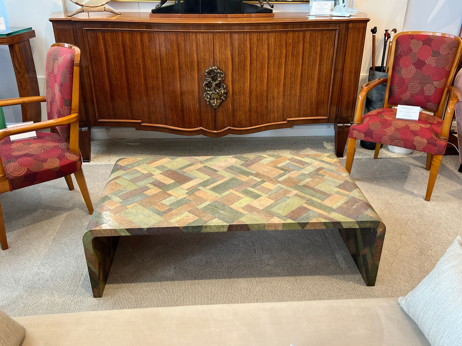 TRAVAIL ART DÉCO, Galuchat/Shagreen Waterfall Coffee Table, 1960