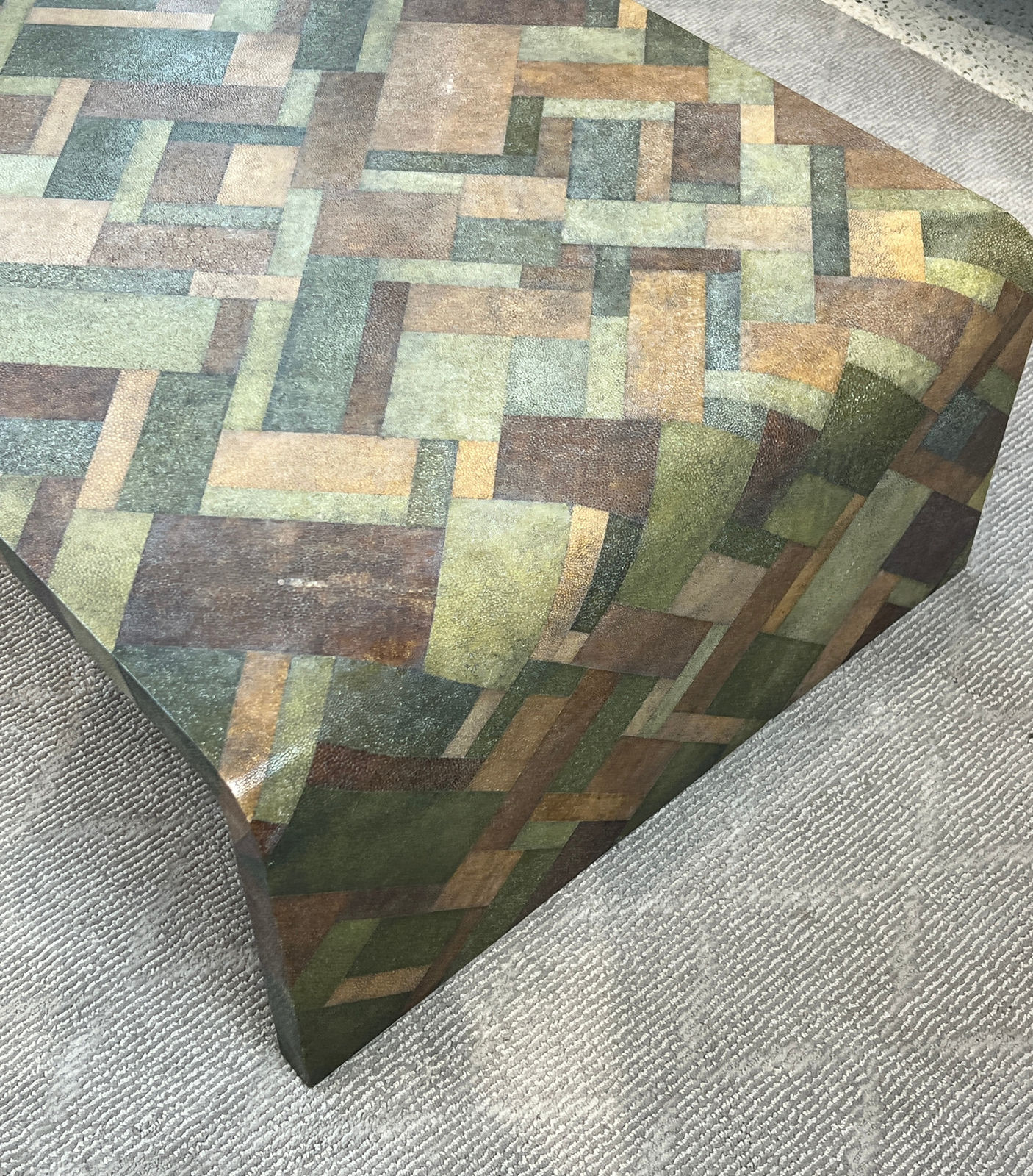 TRAVAIL ART DÉCO, Galuchat/Shagreen Waterfall Coffee Table, 1960