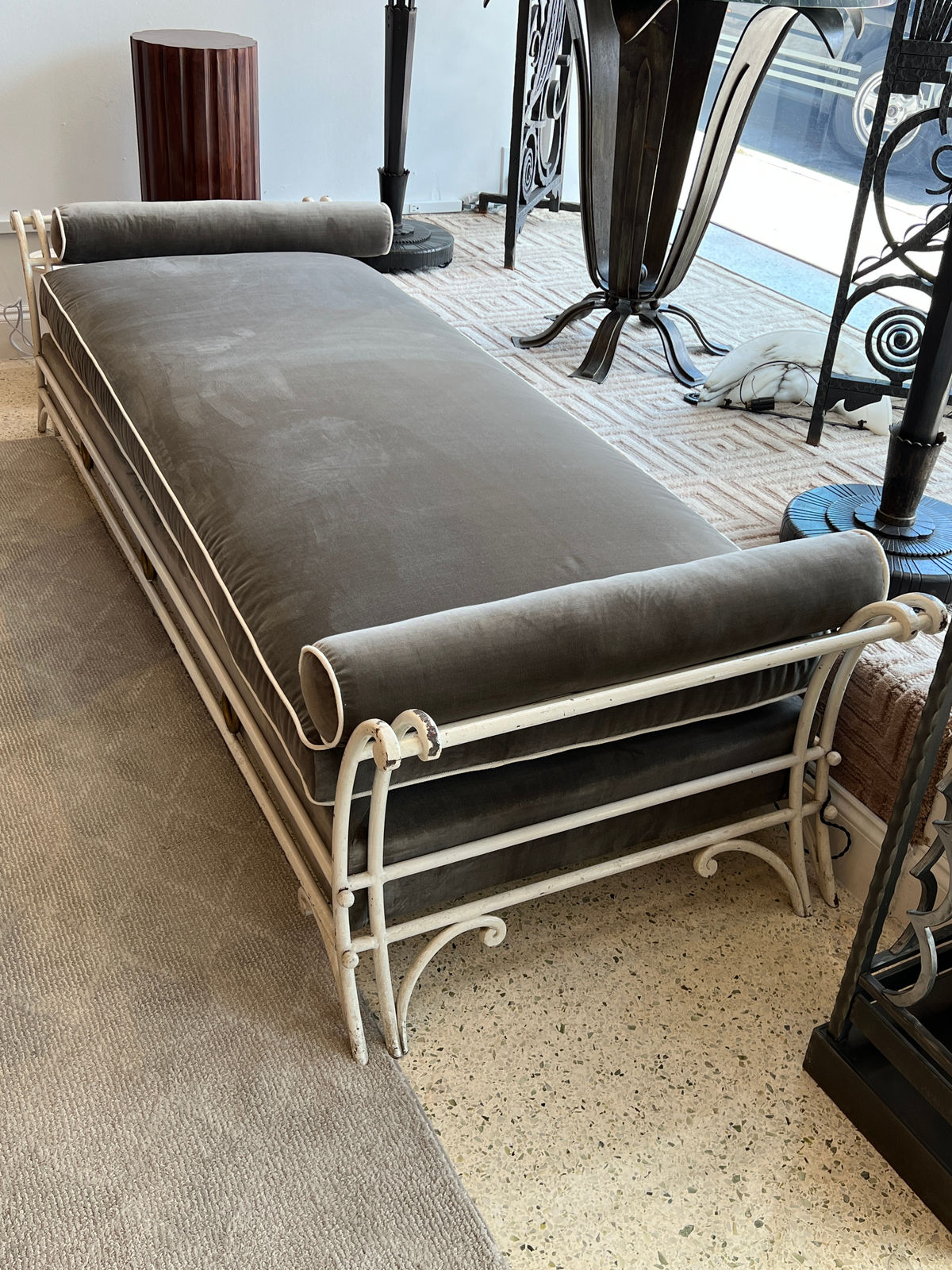 René Drouet, Wrought Iron Daybed/Chaise Lounge, circa 1940