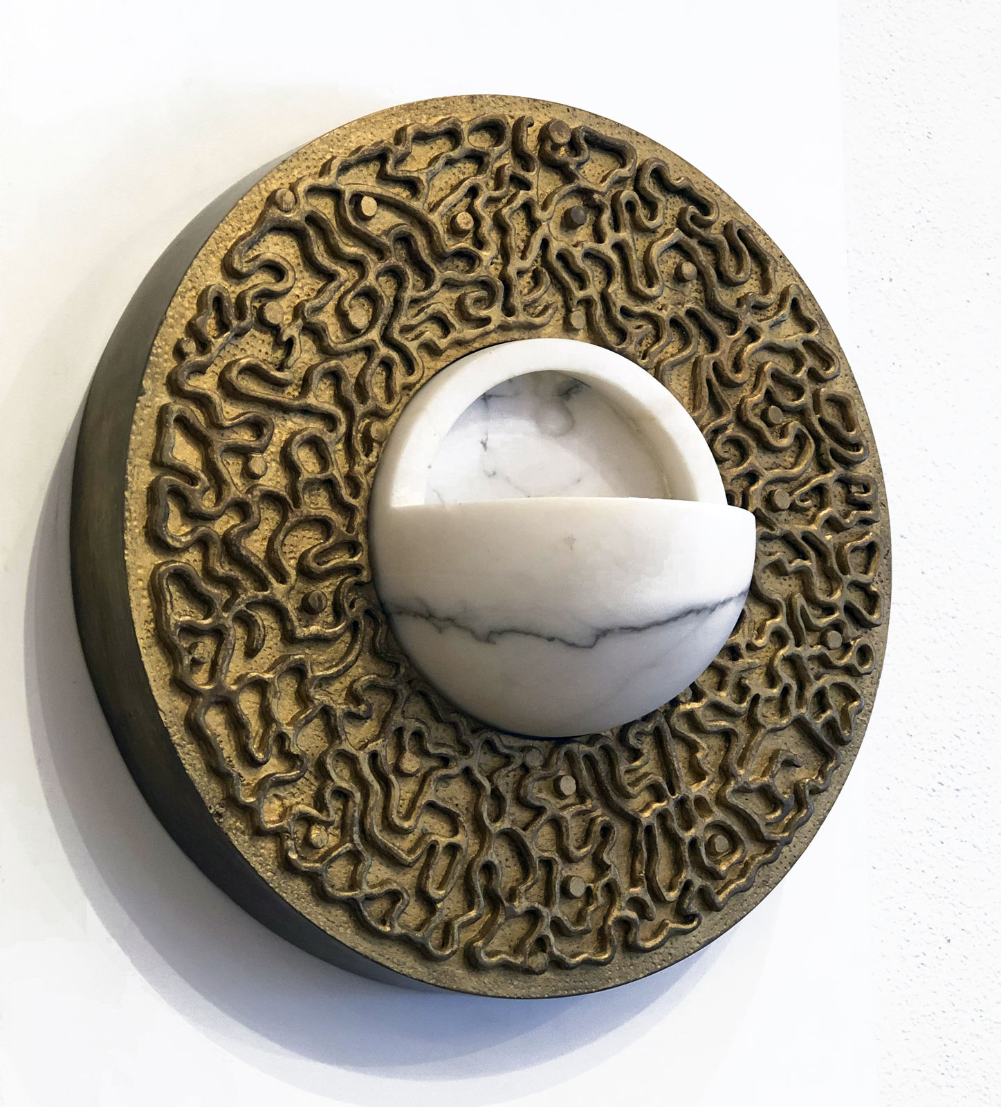 TRAVAIL ART DÉCO, Pair of Art Deco Bronze Sconces, 1990