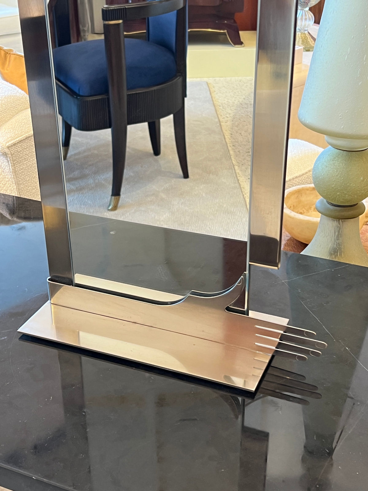Hagenauer, Franz, Nickel Plated Tabletop Mirror, 1950