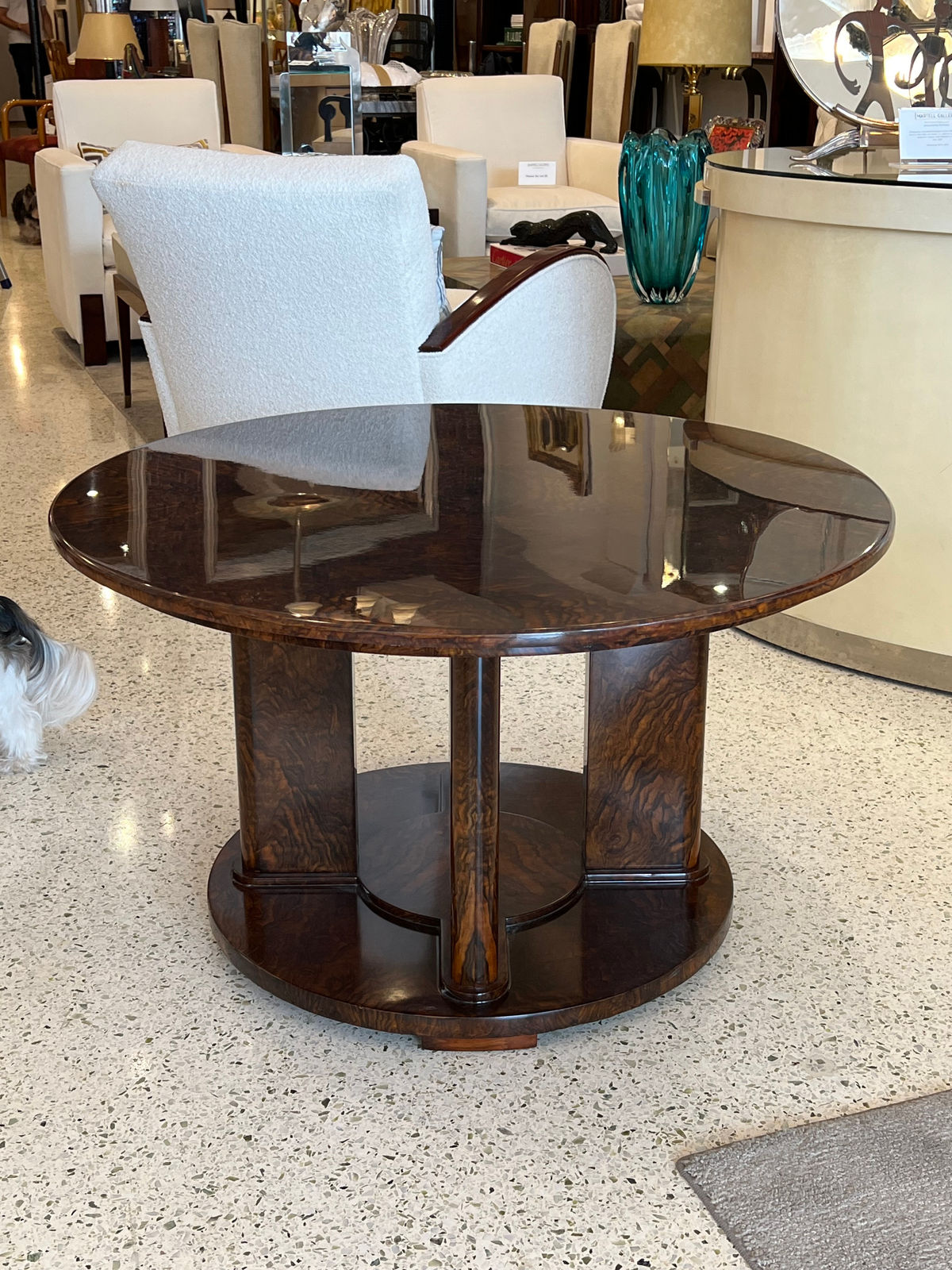 Jules Leleu, Art Deco Round Coffee Table, 1930