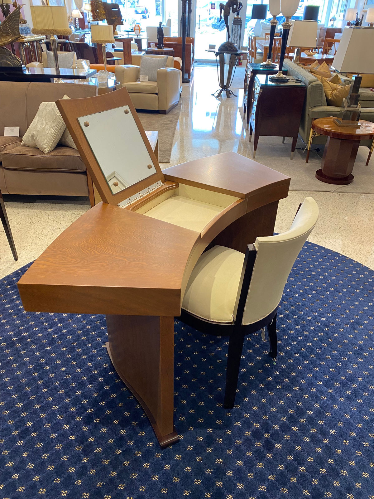 TRAVAIL ART DÉCO, Art Deco Vanity (coiffeuse) and Chair, 1930