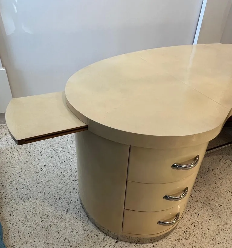 Jacques Adnet, Art Deco Desk and Chair, 1930