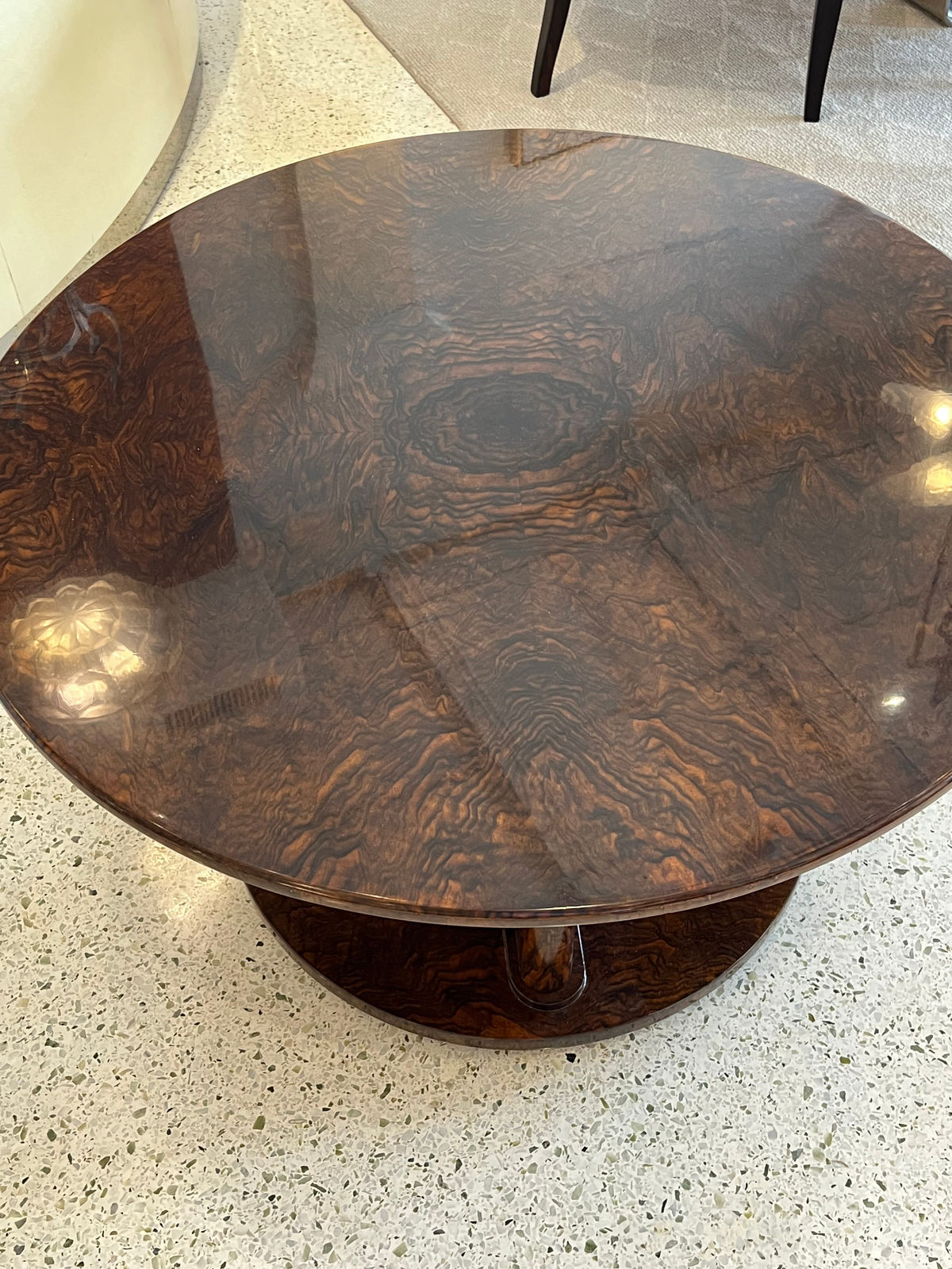Jules Leleu, Art Deco Round Coffee Table, 1930