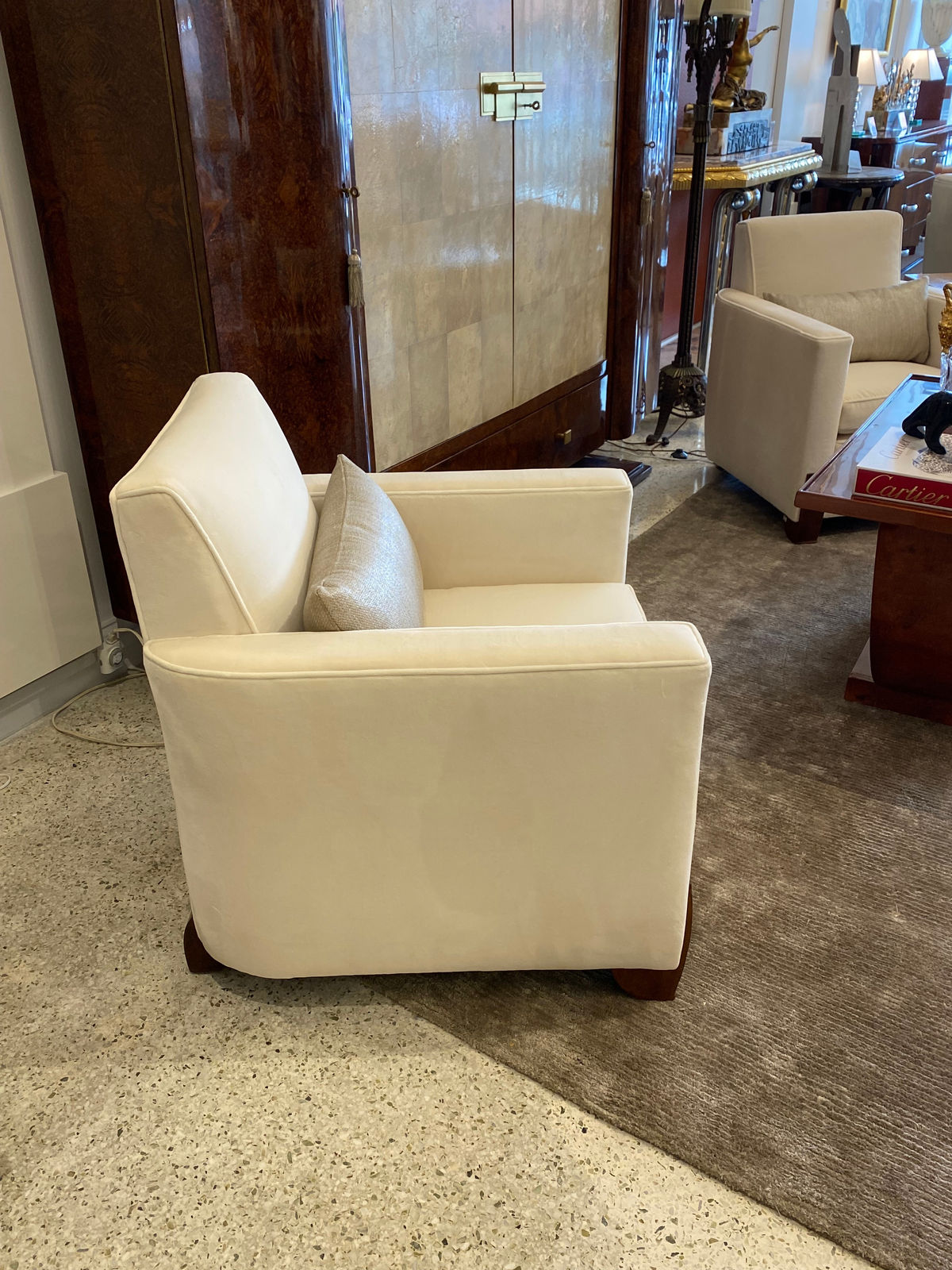 TRAVAIL ART DÉCO, Pair of Club Chairs in the style of Jules Leleu , 1937