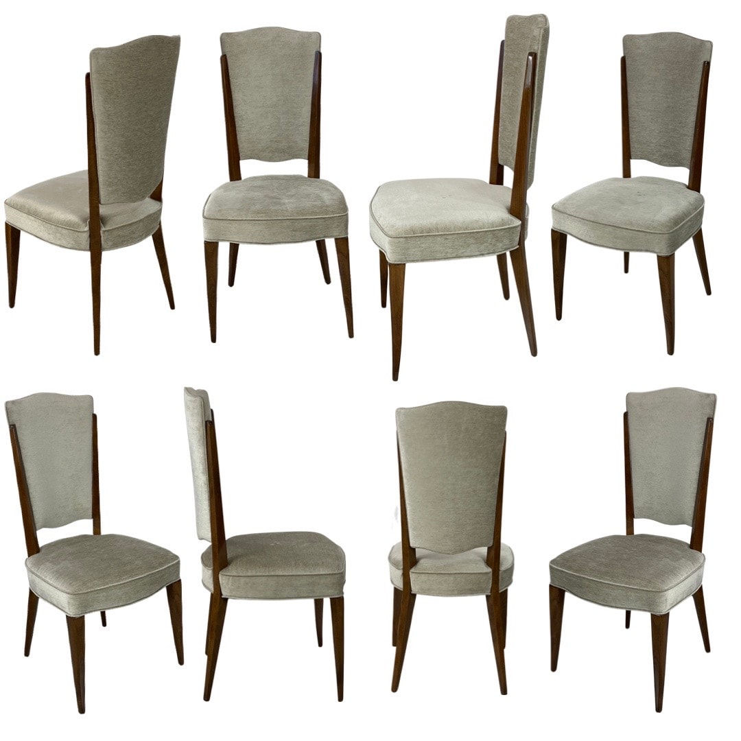 TRAVAIL ART DÉCO, Mid-Century Dining Chair Set (8 chairs), 1950