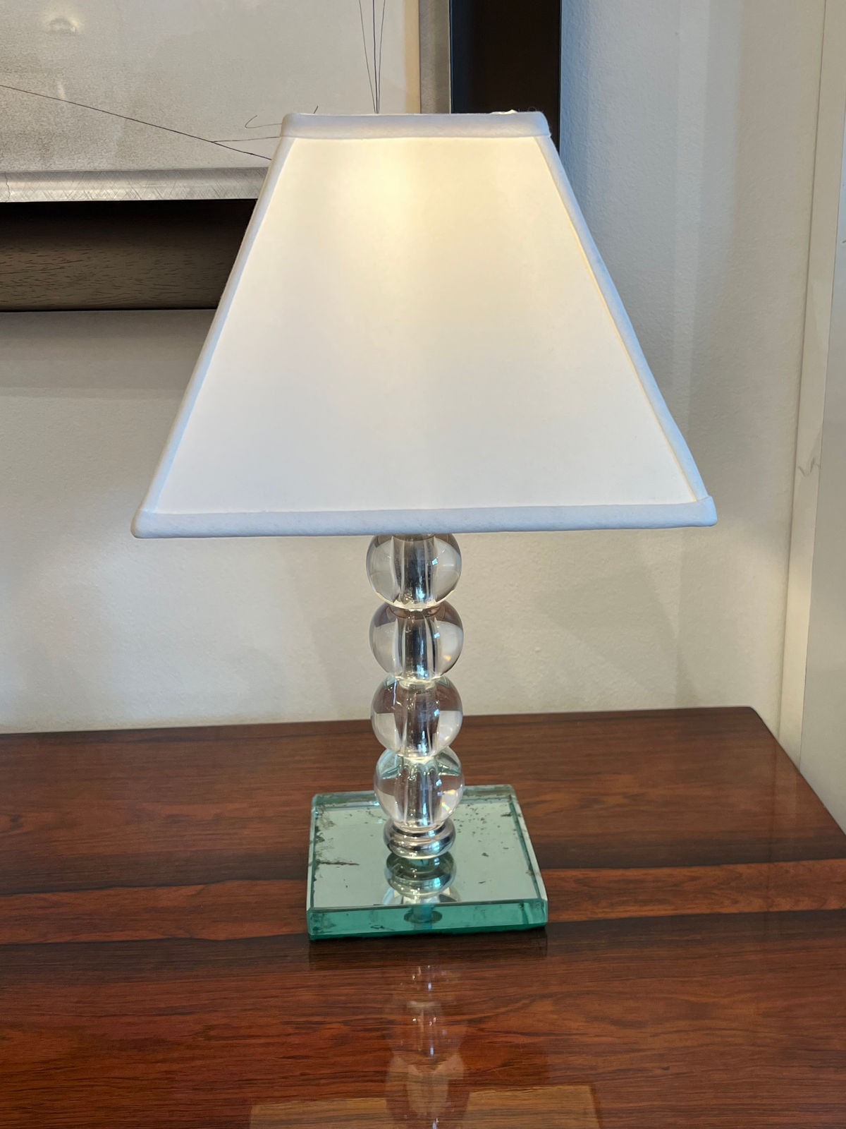 Jacques Adnet, Pair of Glass Table Lamps, 1930