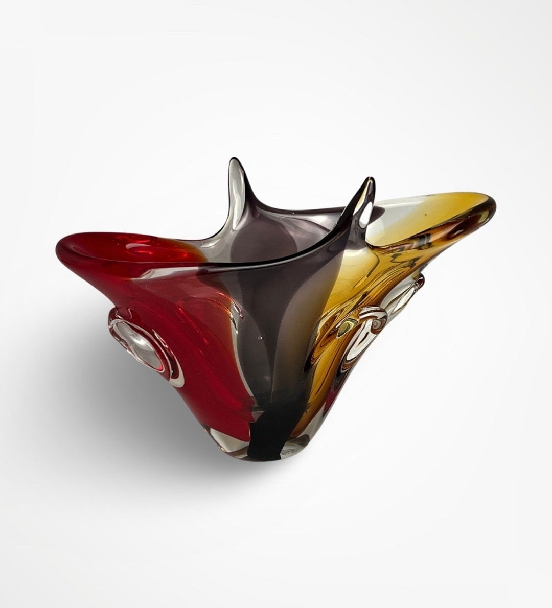 Murano, Wide-Mouth Murano Glass Vase, 1960