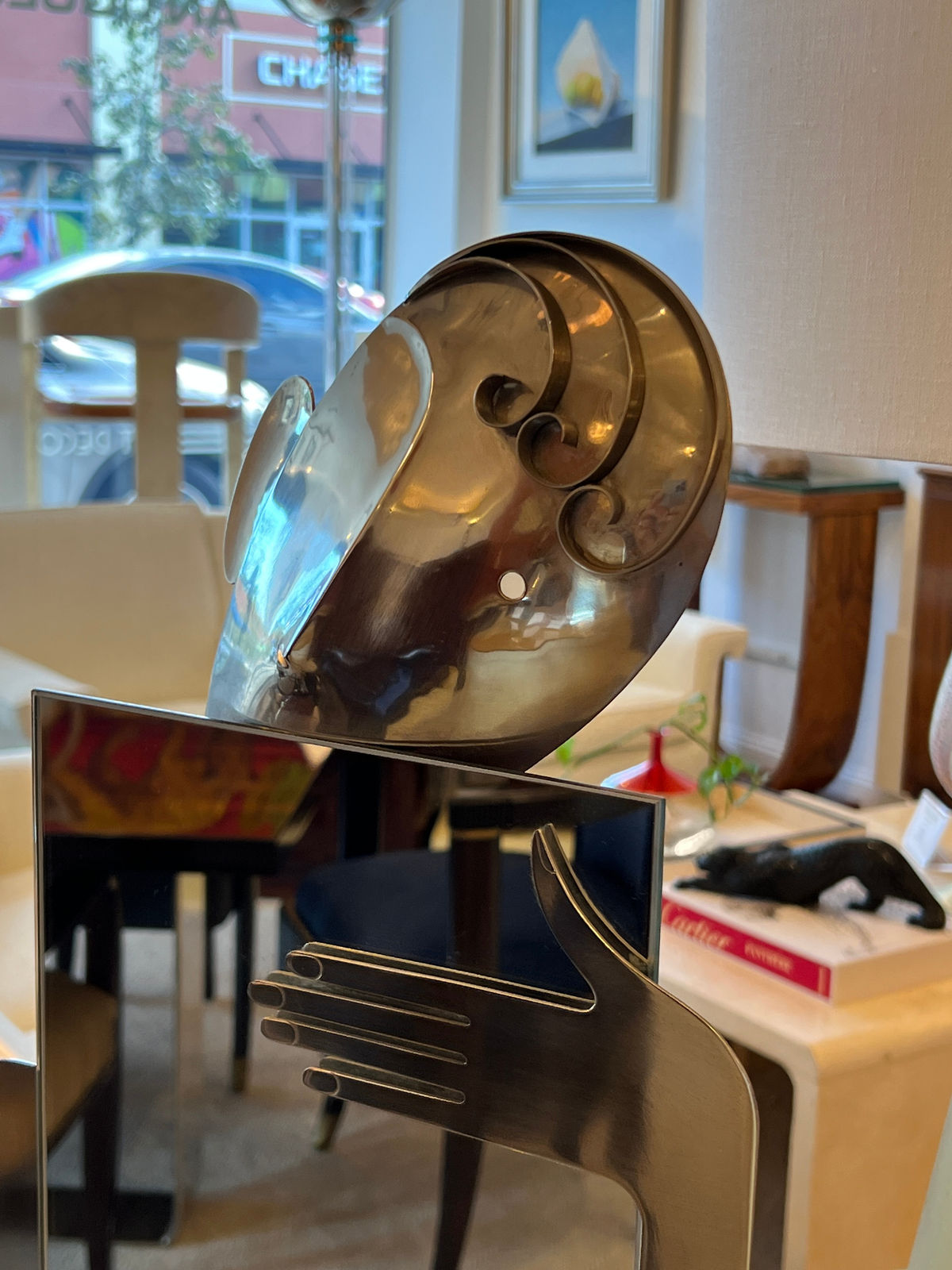 Hagenauer, Franz, Nickel Plated Tabletop Mirror, 1950