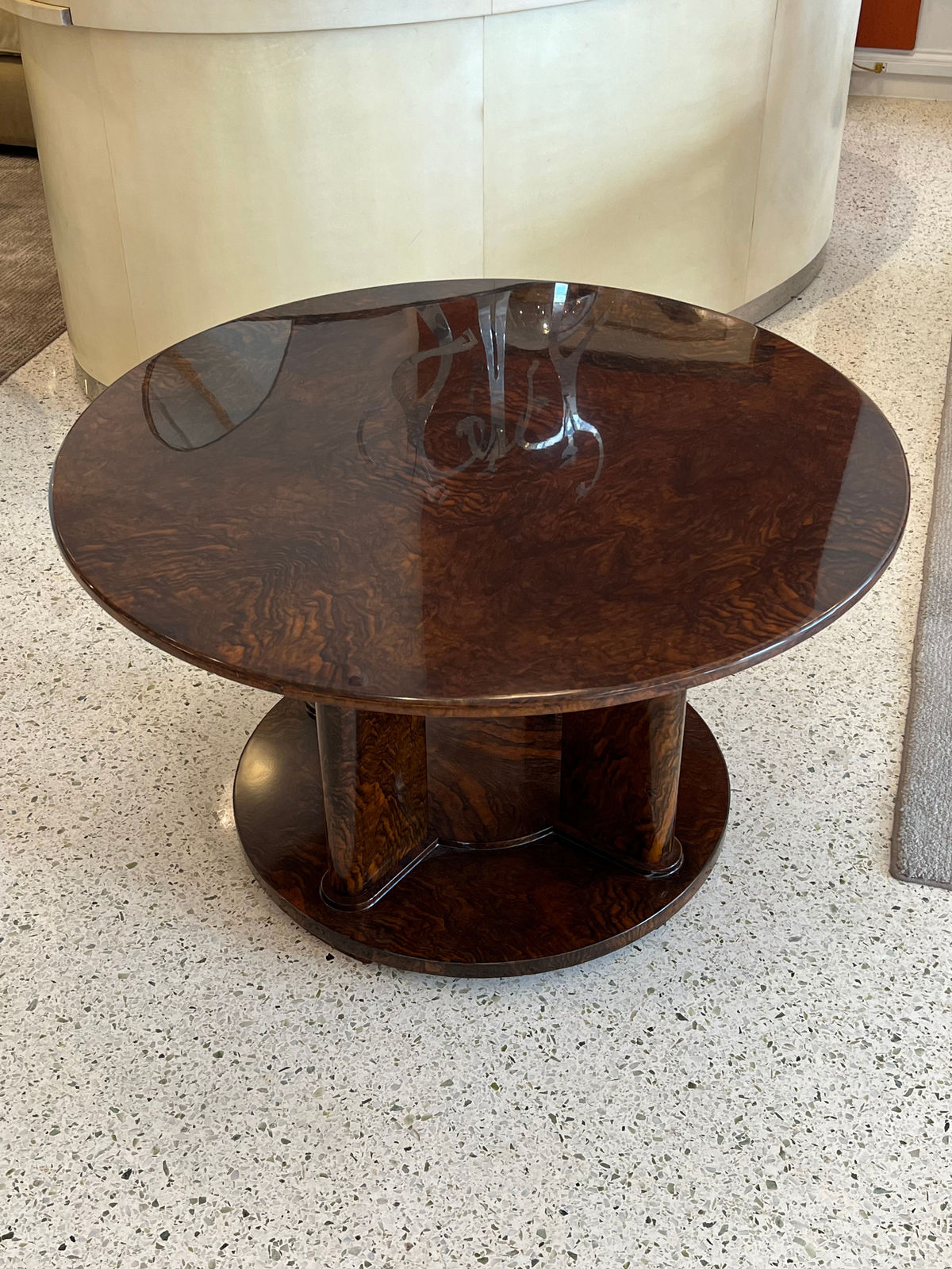 Jules Leleu, Art Deco Round Coffee Table, 1930