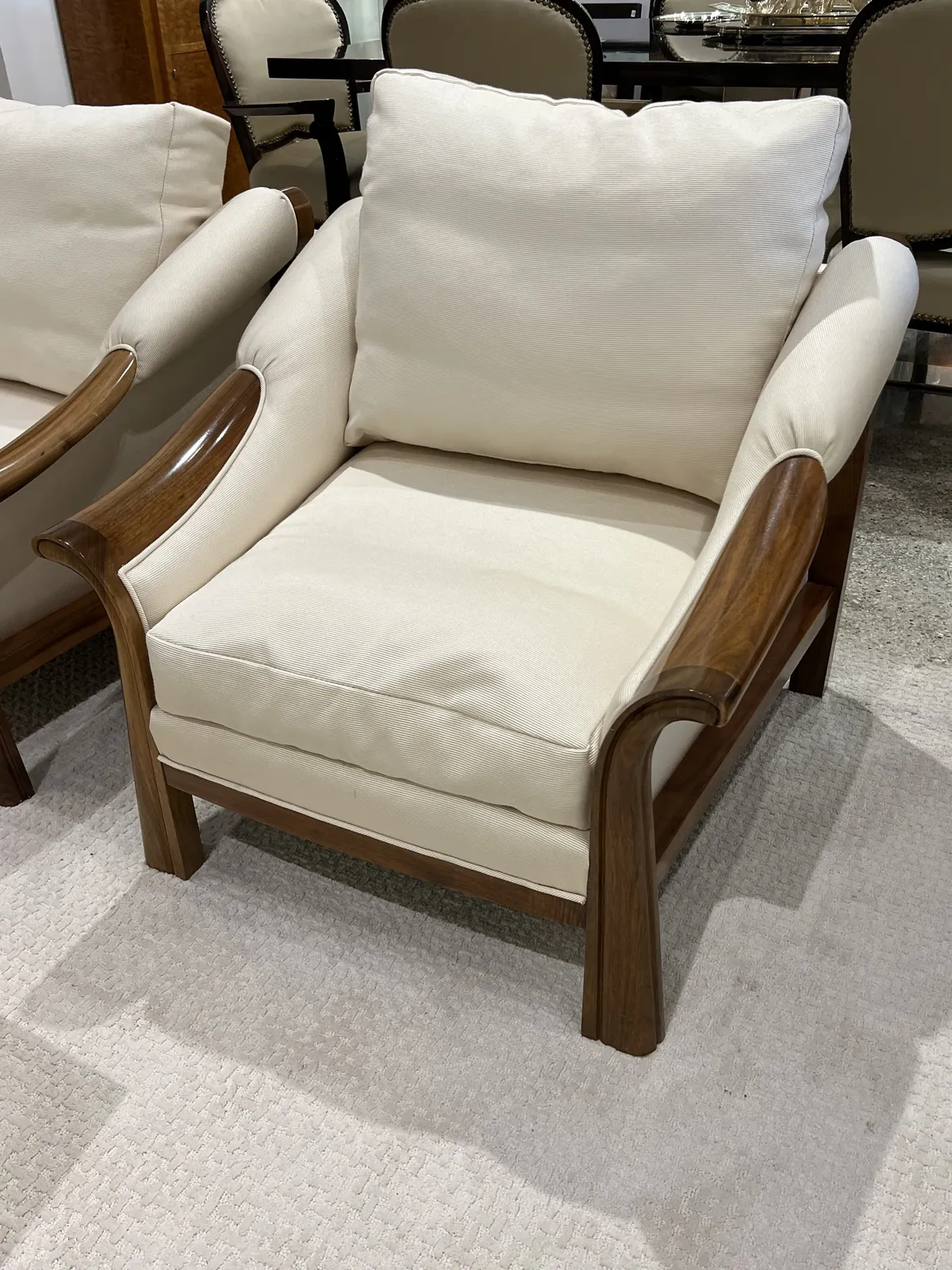 TRAVAIL ART DÉCO, Pair of Art Deco Club Chairs in the style of Pierre Chareau , 1985