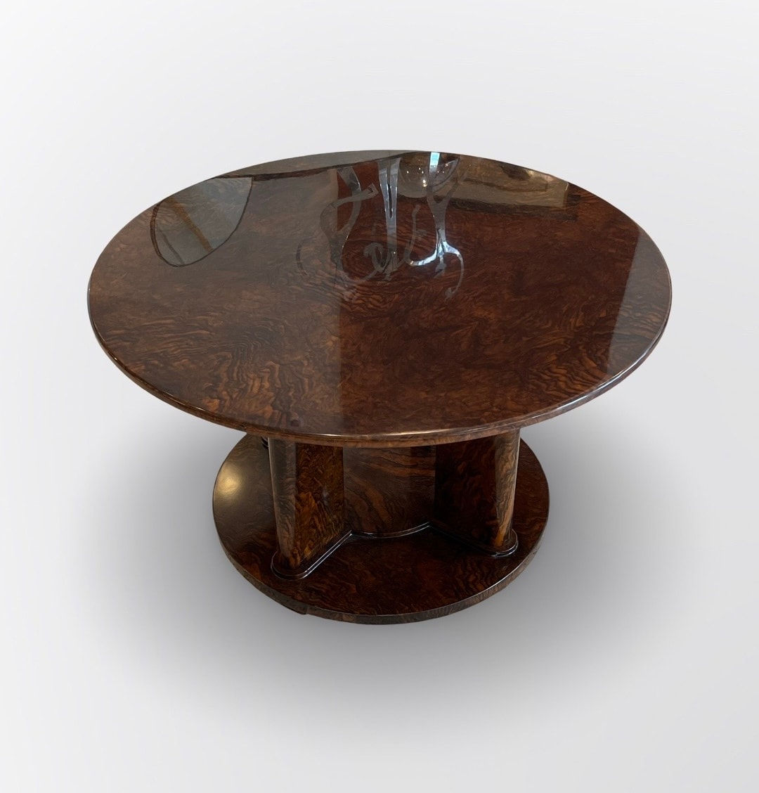 Jules Leleu, Art Deco Round Coffee Table, 1930