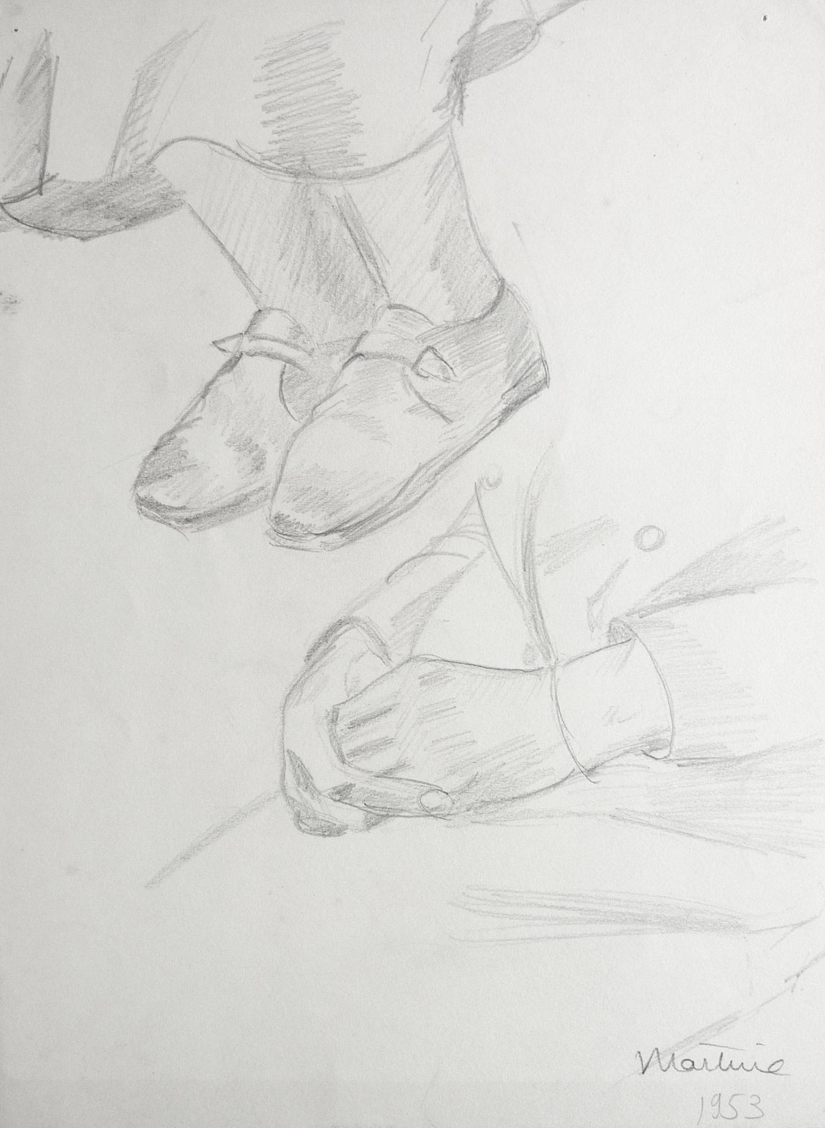 Martine Martine, Étude de mains jointes et de pieds, 1953