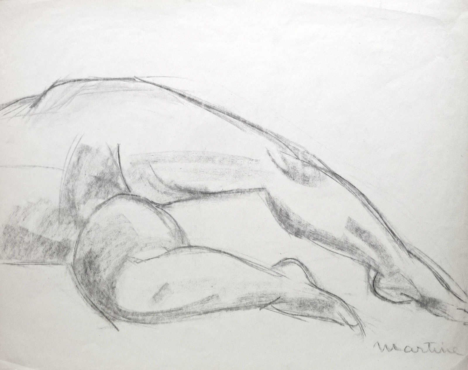 Martine Martine, Nu féminin allongé VII, 1950 ca