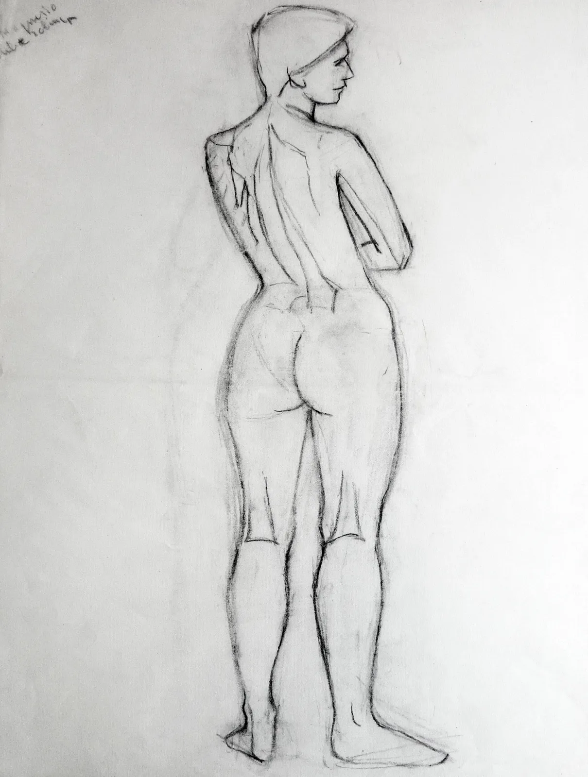 Martine Martine, Nu debout de dos I, 1950 ca