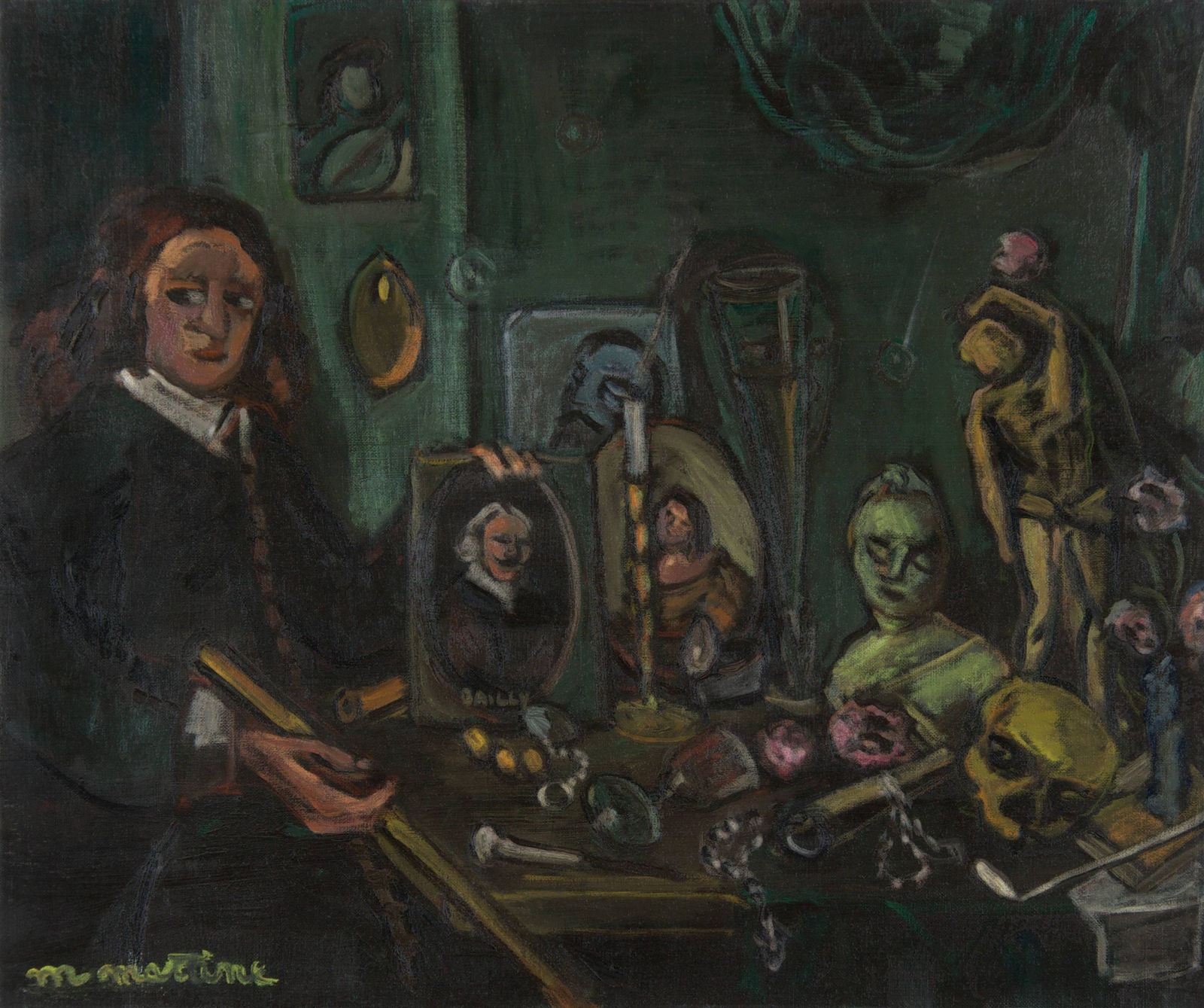 Martine Martine, Portrait d'homme (d'après Bailly), 1976