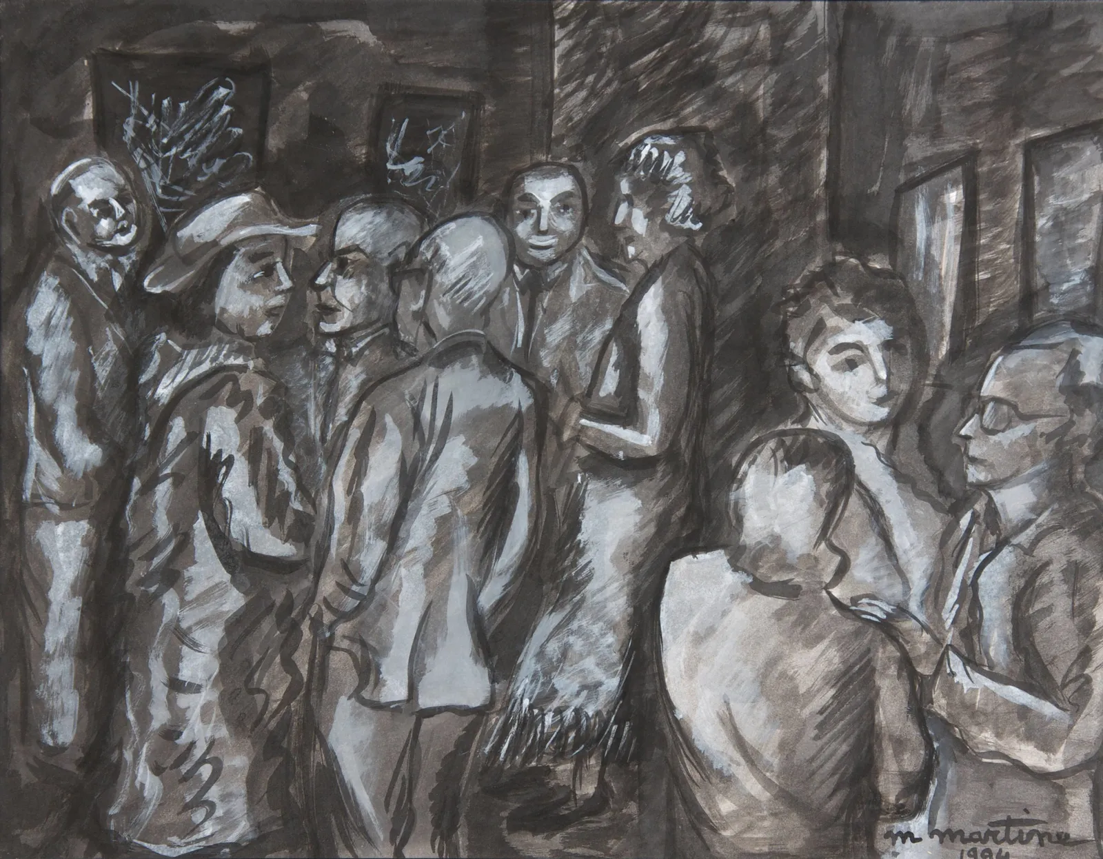 Martine Martine, Vernissage à la dame au chapeau, 1994