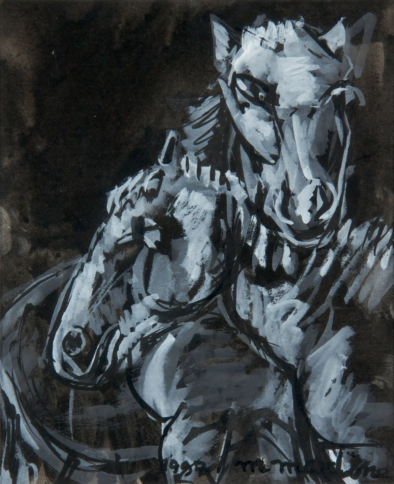 Martine Martine, Portrait de chevaux gris, 1997