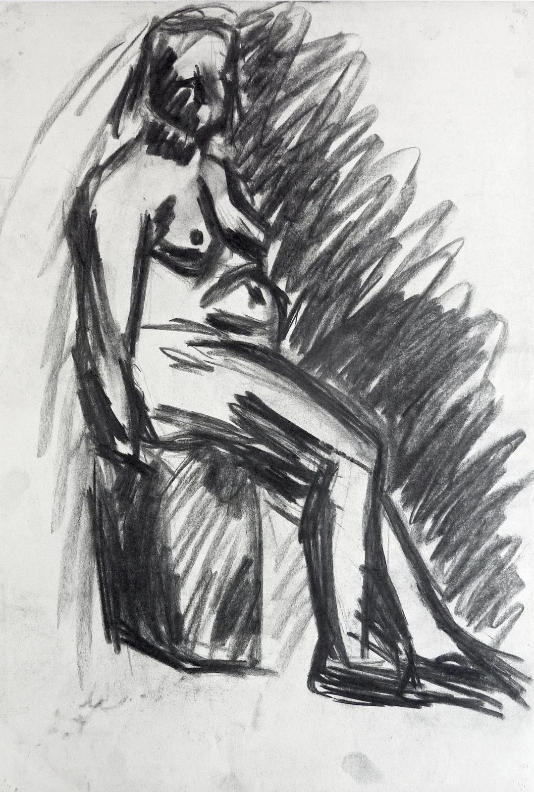 Martine Martine, Nu féminin assis XII, 1950 ca