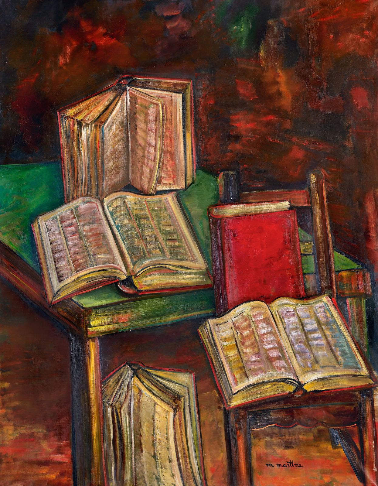 Martine Martine, Grands Livres à la table et à la chaise, 1983