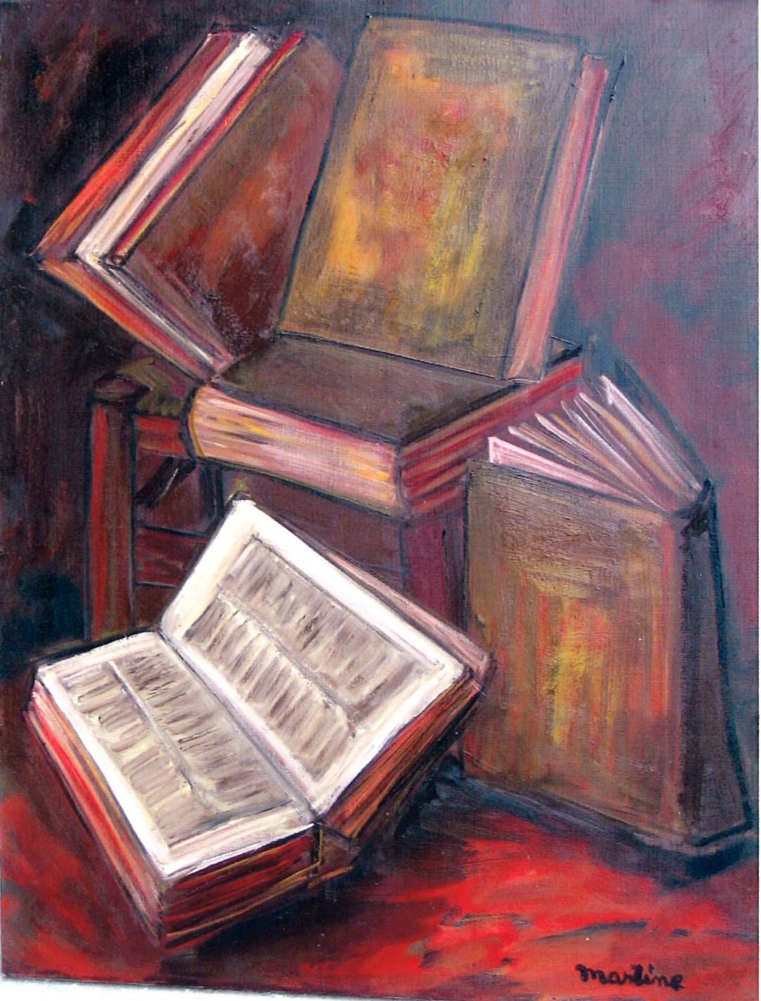 Martine Martine, Livres sur fond rouge II, 1977