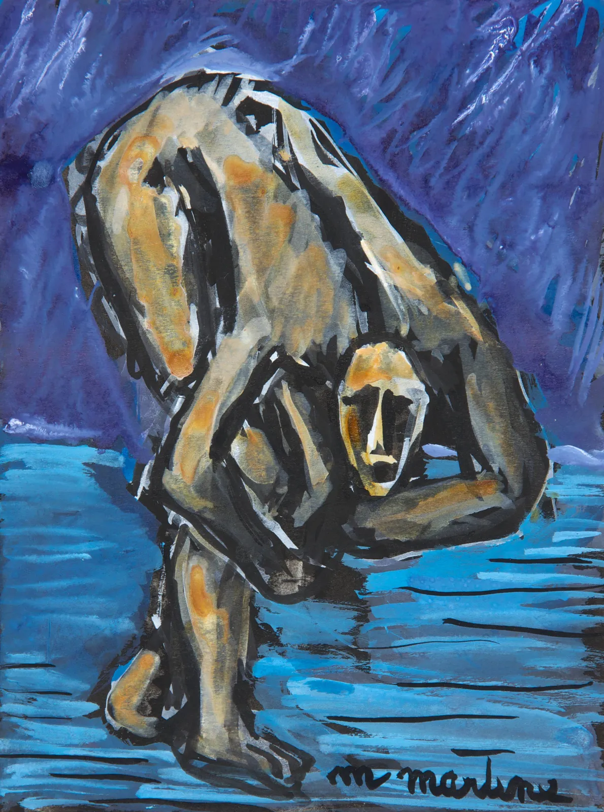 Martine Martine, Petit Félin fond bleu, 1997