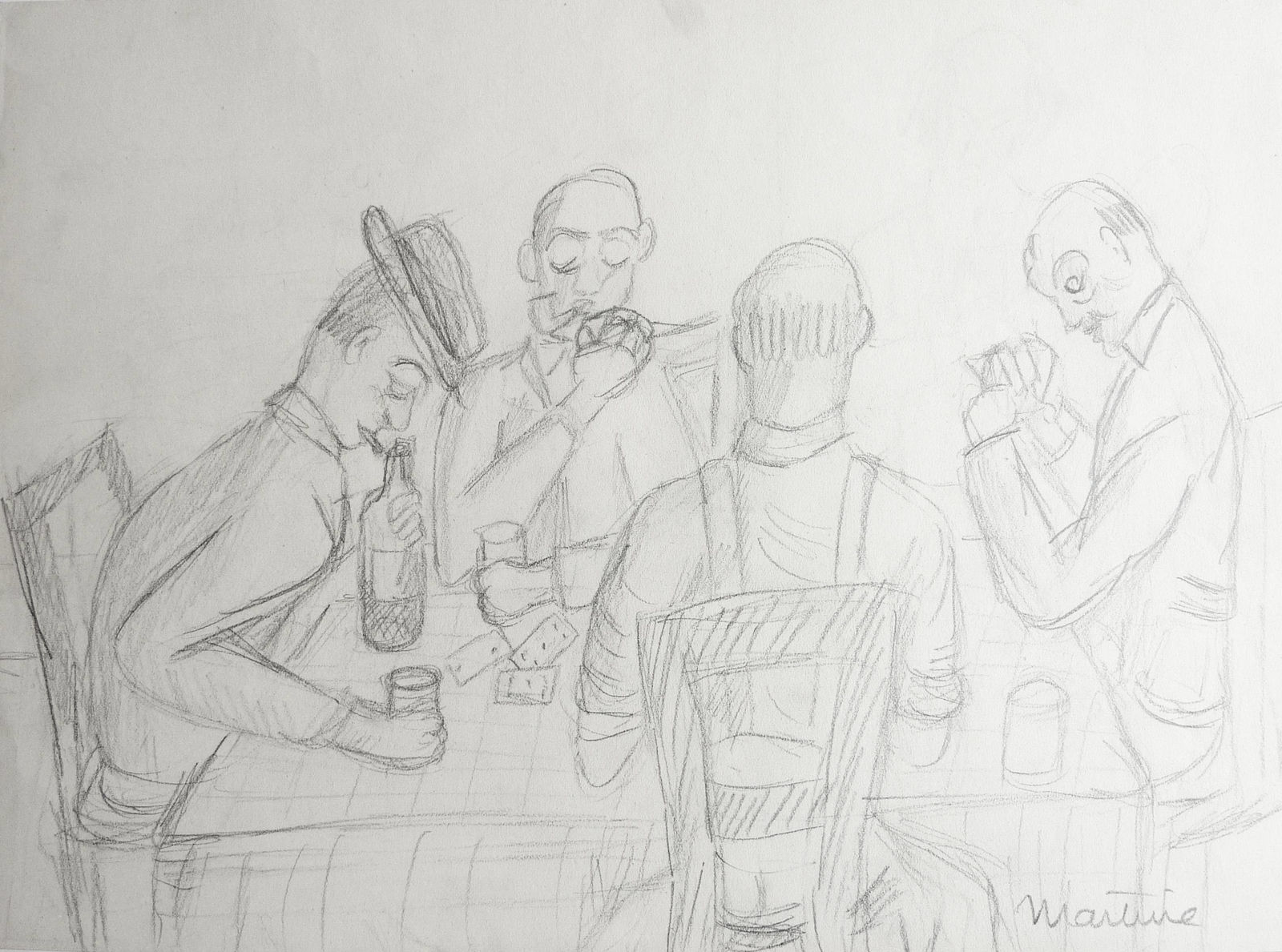 Martine Martine, Joueurs de cartes II, 1950 ca