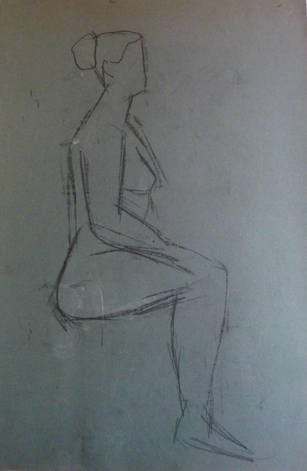 Martine Martine, Nu féminin assis de profil III, 1950 ca