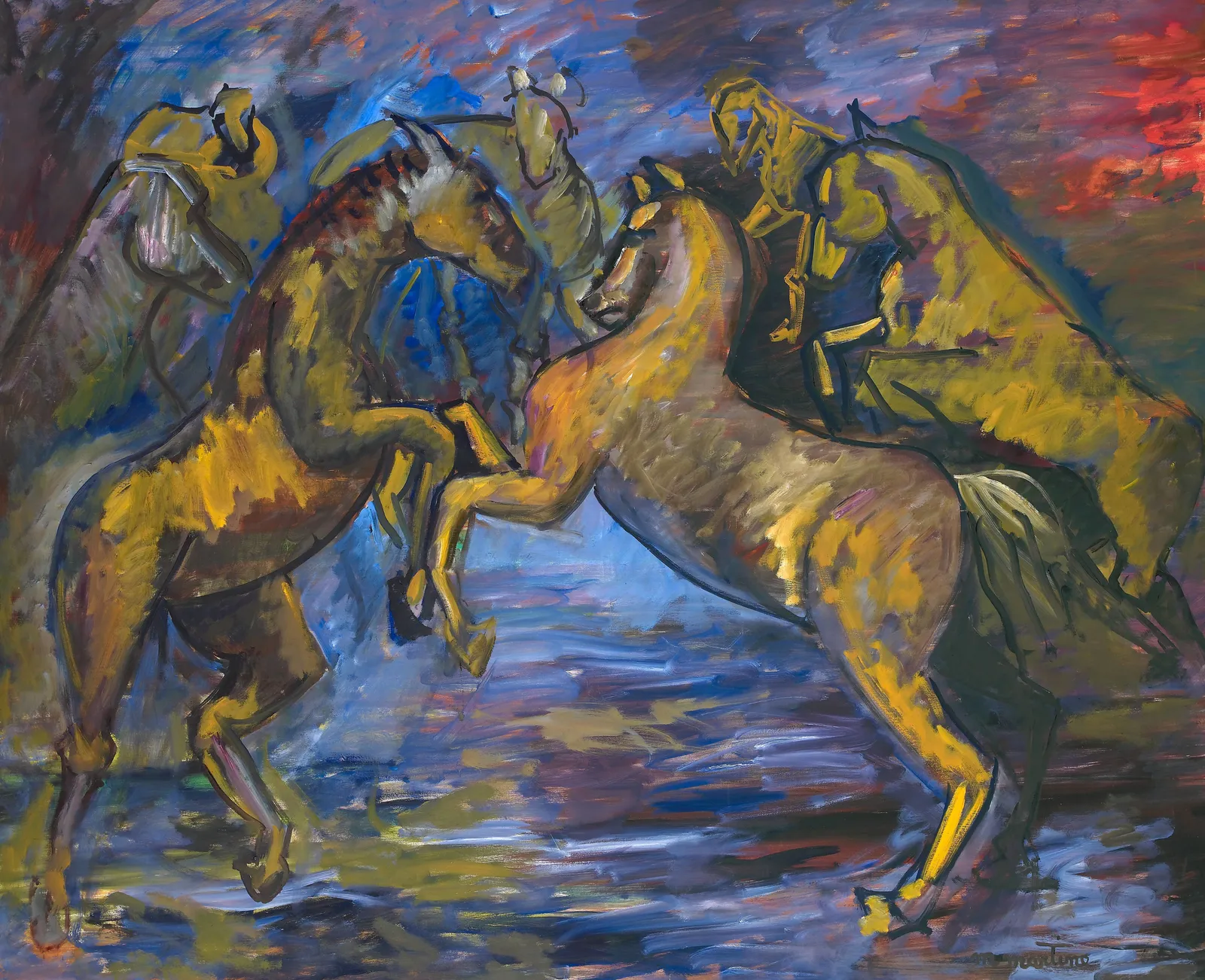 Martine Martine, Chevaux au soleil couchant, 2007