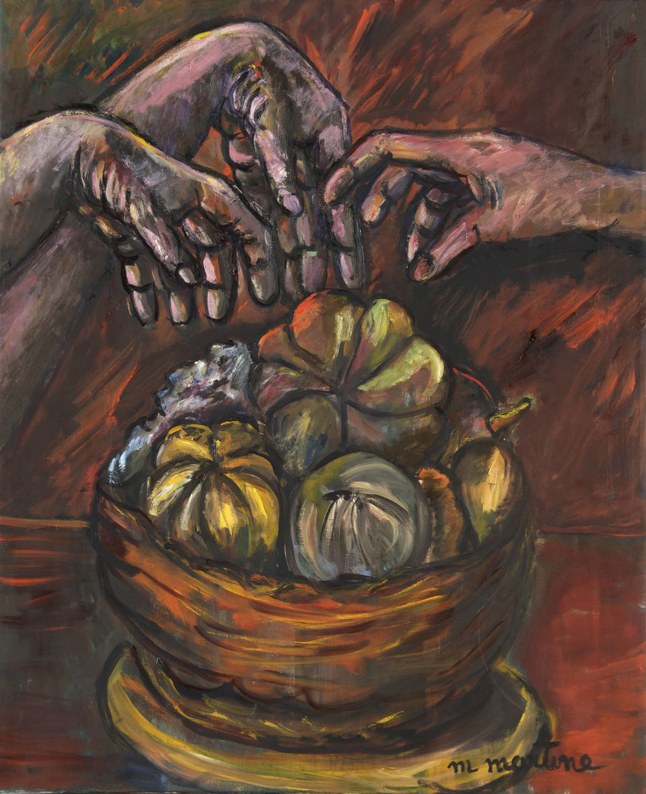 Martine Martine, Corbeille avec mains III, 2001